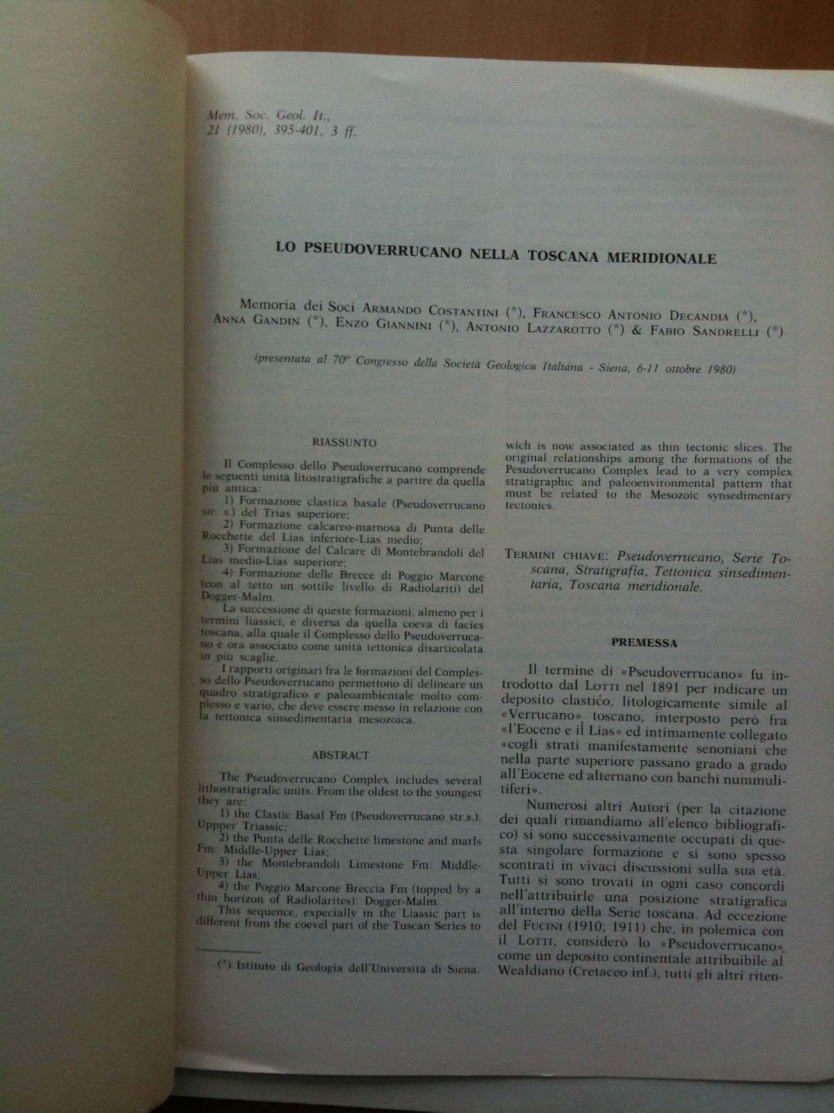 Lo pseudoverrucano nella Toscana meridionale 1980