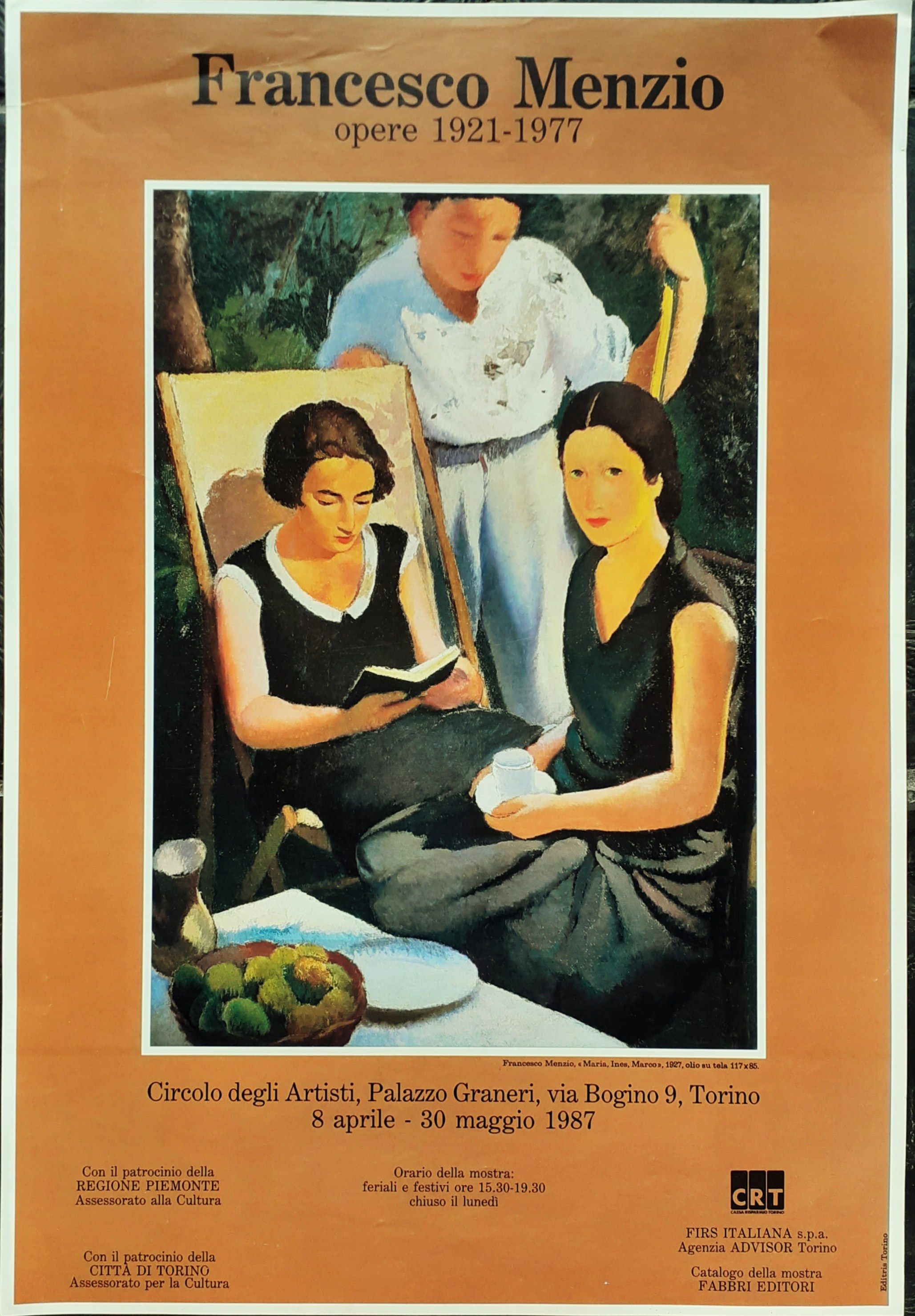Locandina Francesco Menzio Circolo degli Artisti Torino 1987