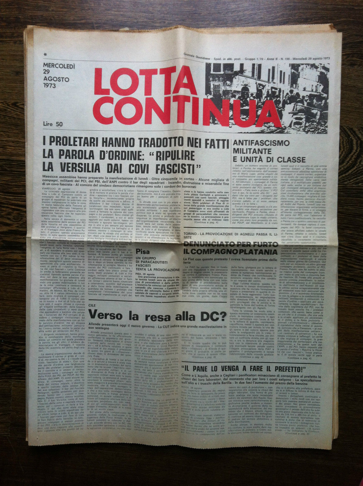 Lotta Continua Anno II n^ 198 Mercoledì 29 Agosto 1973 …