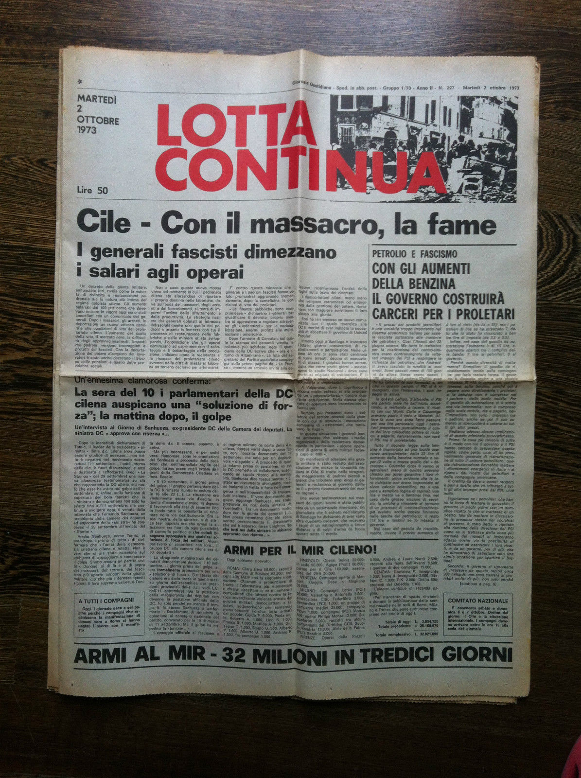 Lotta Continua Anno II n^ 227 Martedì 2 Ottobre 1973 …