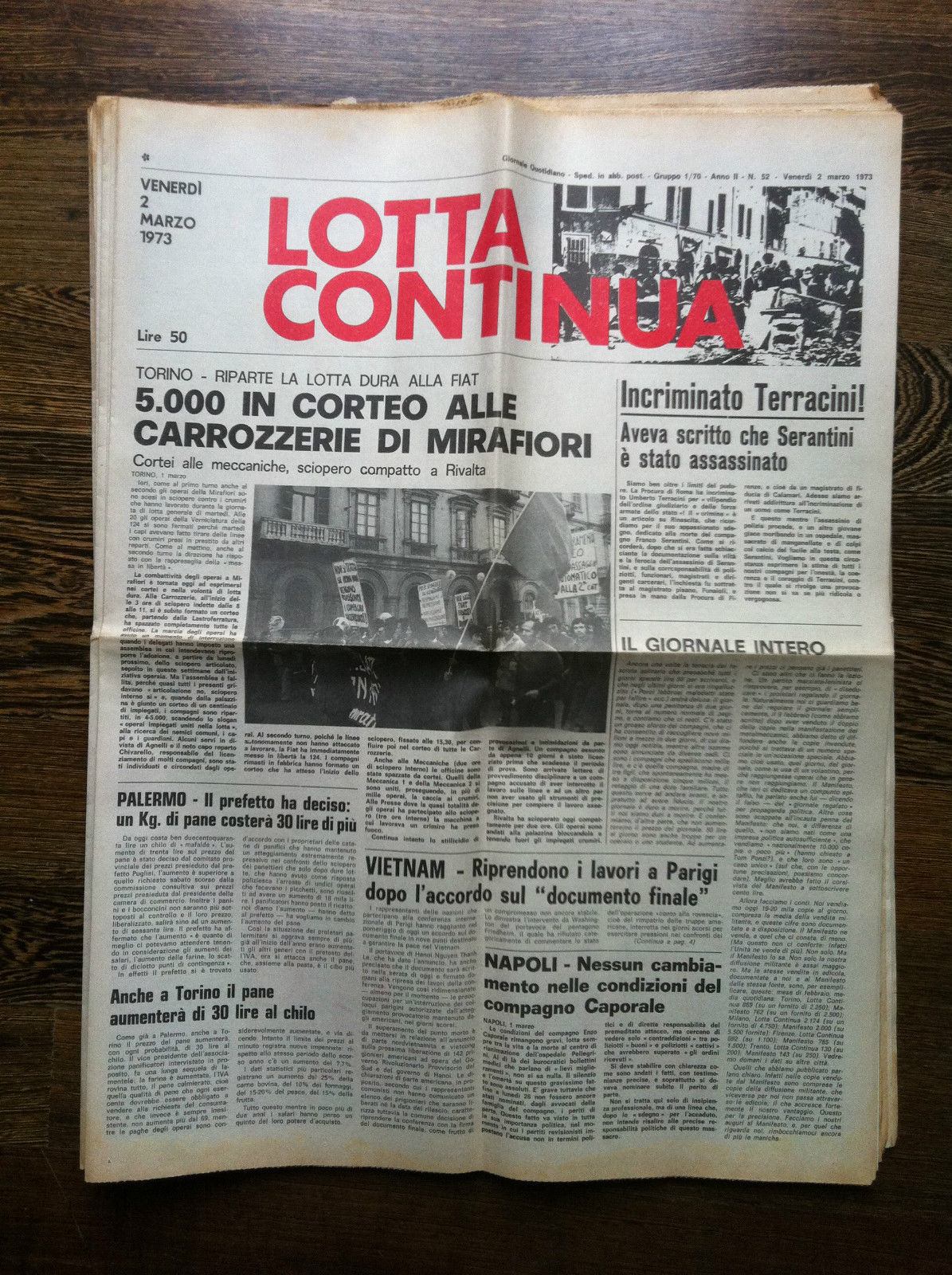 Lotta Continua Anno II n^ 52 Venerdì 2 Marzo 1973 …