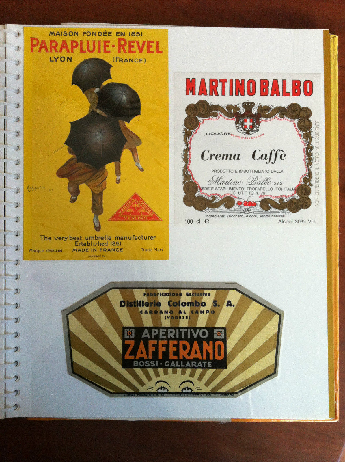 Lotto di 3 etichette originali d'epoca una illustrata da Cappiello …