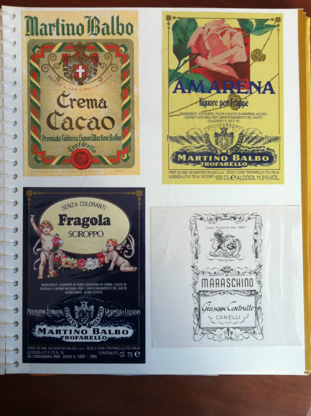 Lotto di 4 etichette originali d'epoca - E19594