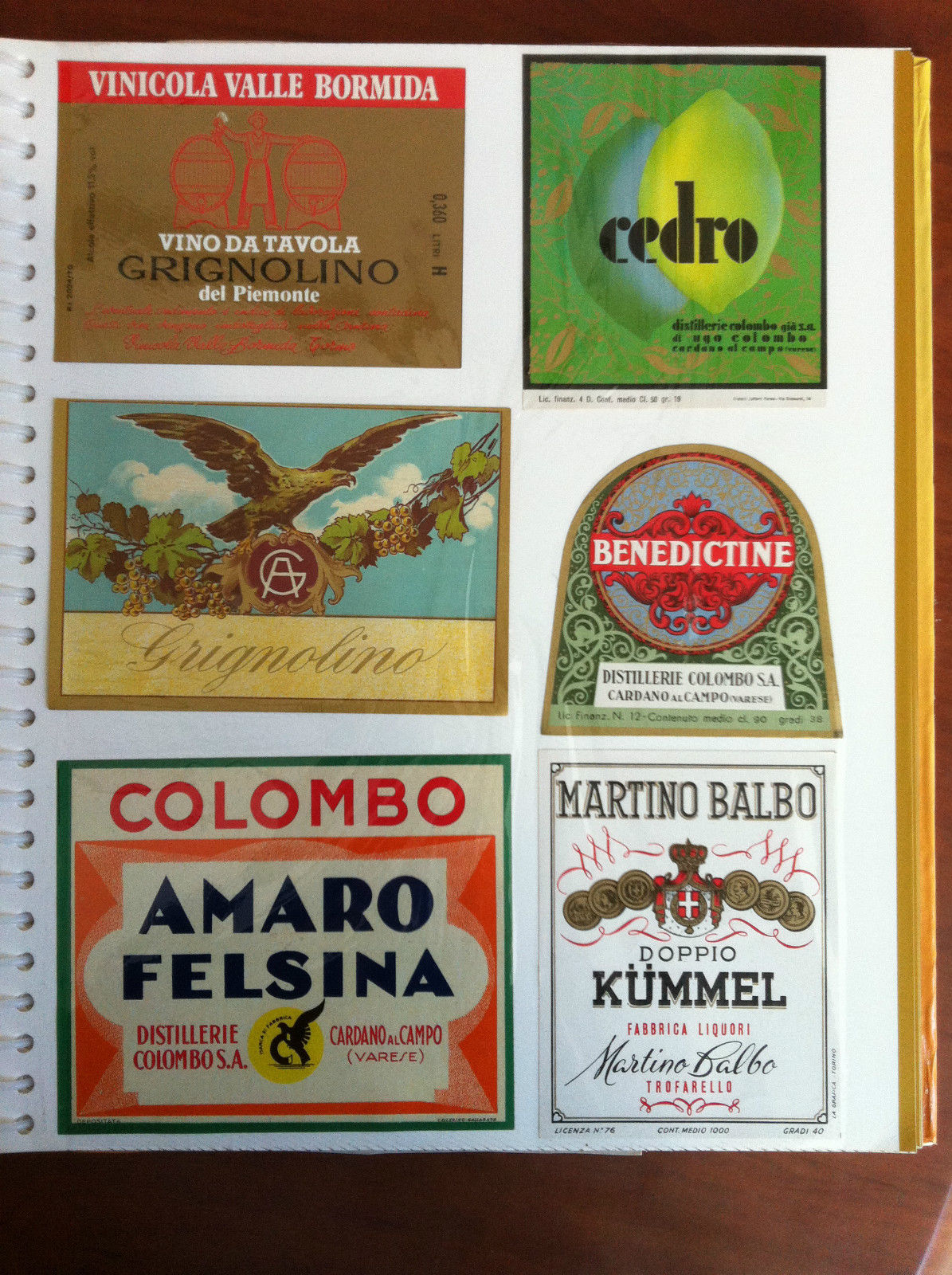 Lotto di 6 etichette originali d'epoca - E19600