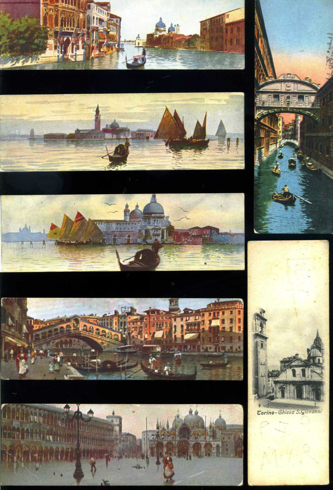 Lotto piccole cartoline Venezia e Torino 1910