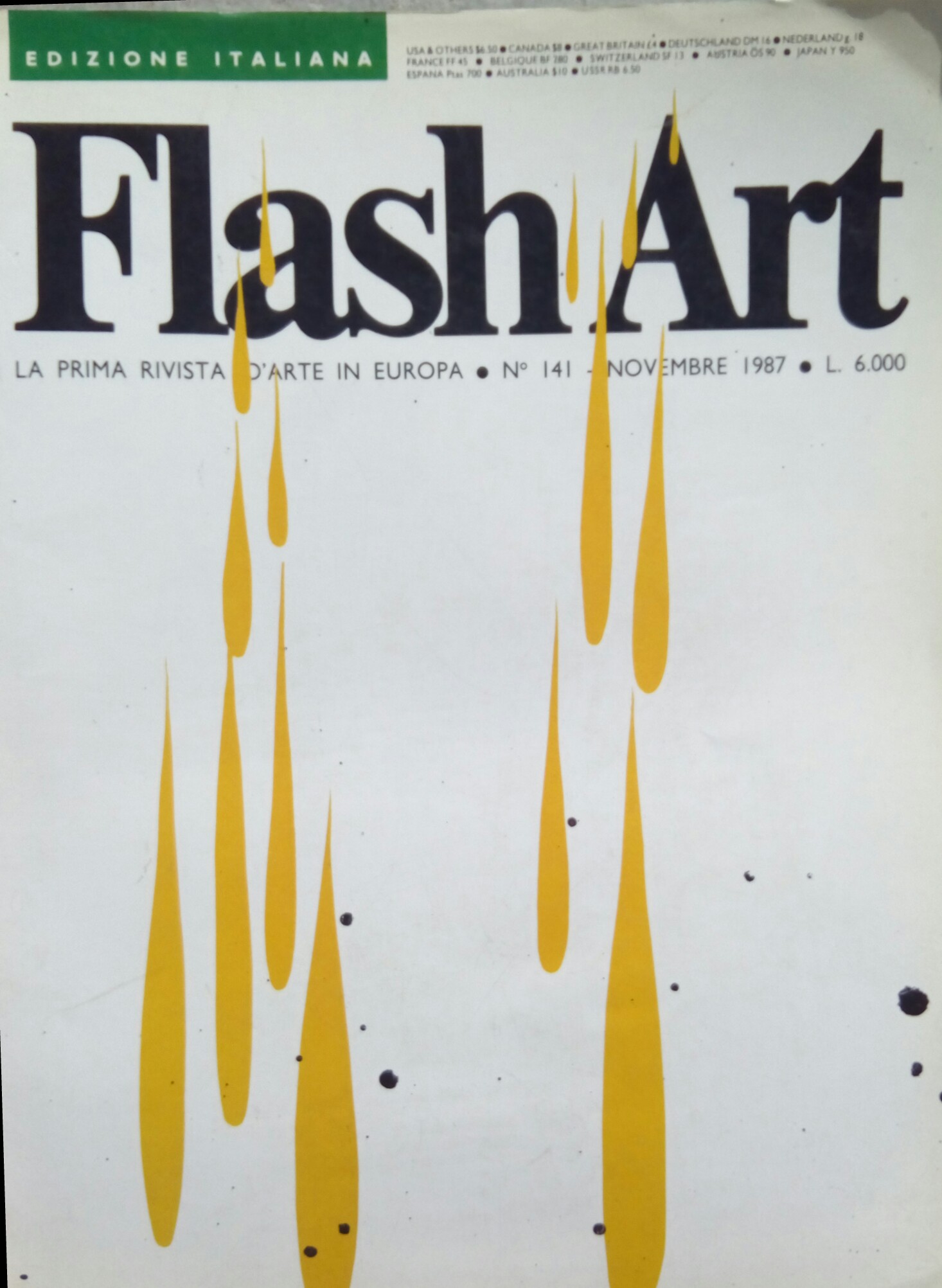 Magazine "Flash Art" N^ 141 - Novembre 1987