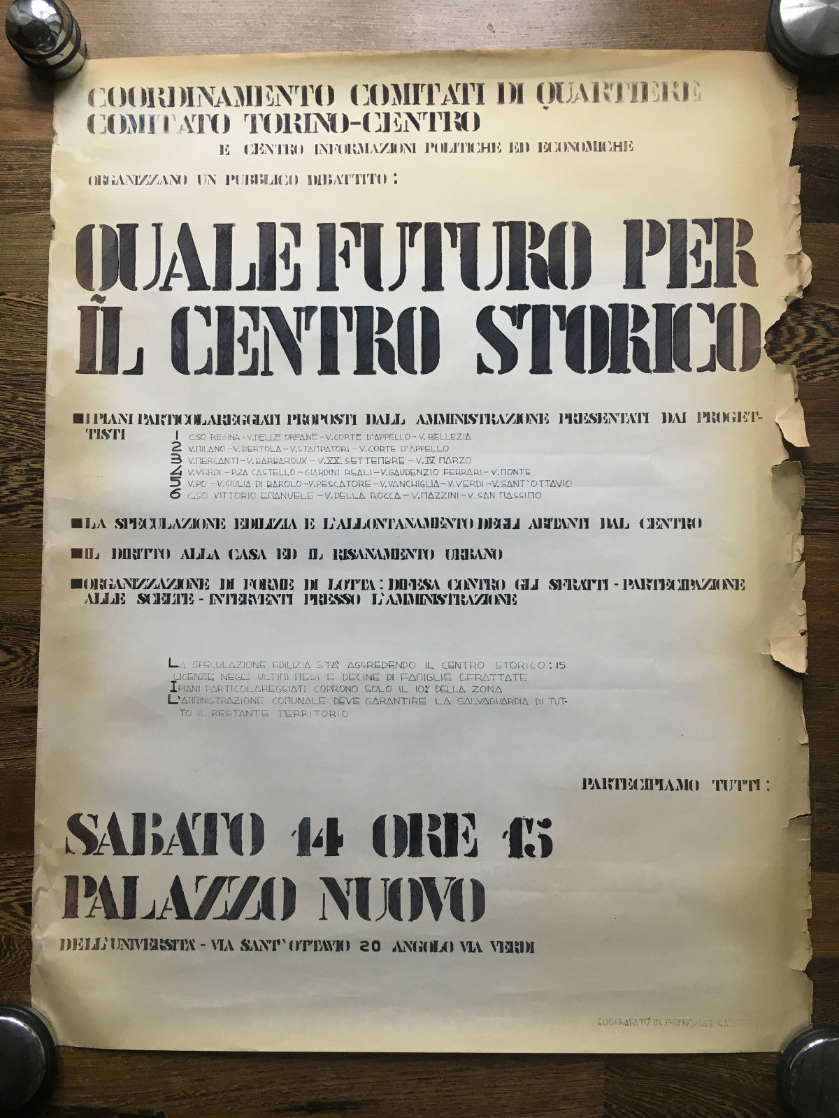 Manifesto per il futuro del centro storico Comitato Torino Centro …