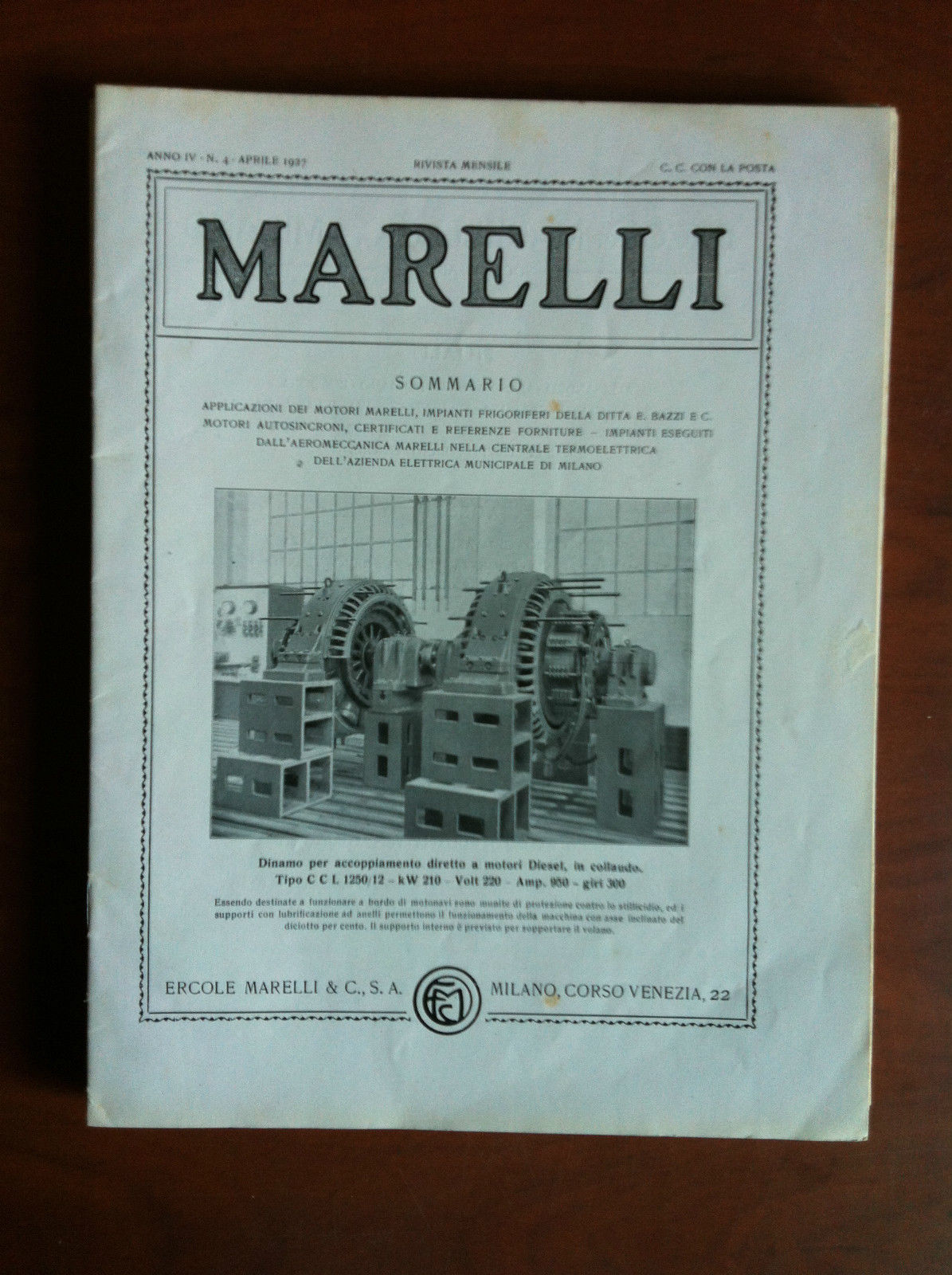 marelli Anno IV n^ 4 Aprile 1927 - E10137