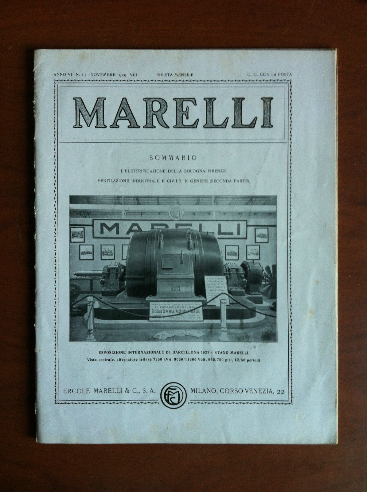 Marelli Anno VI n^ 11 Novembre 1929 - E10146