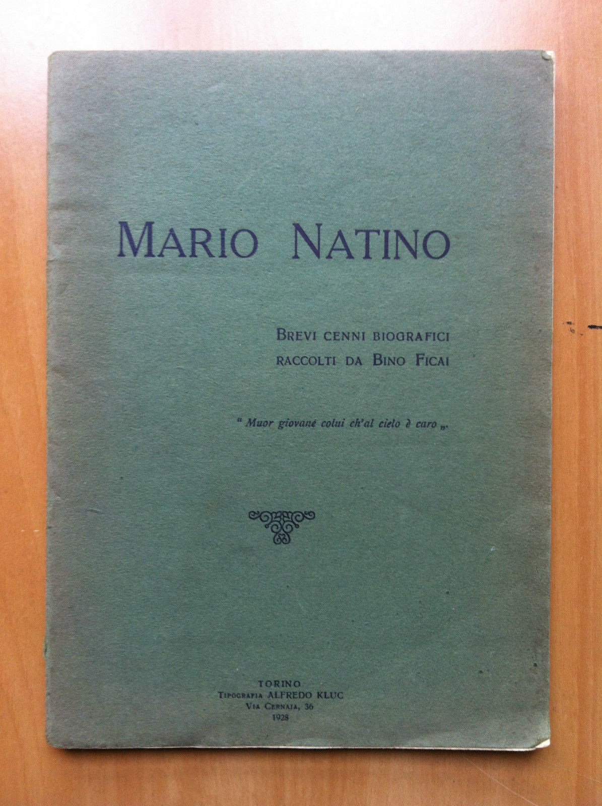 Mario Natino brevi cenni biografici Bino Ficai 1928 - E14799