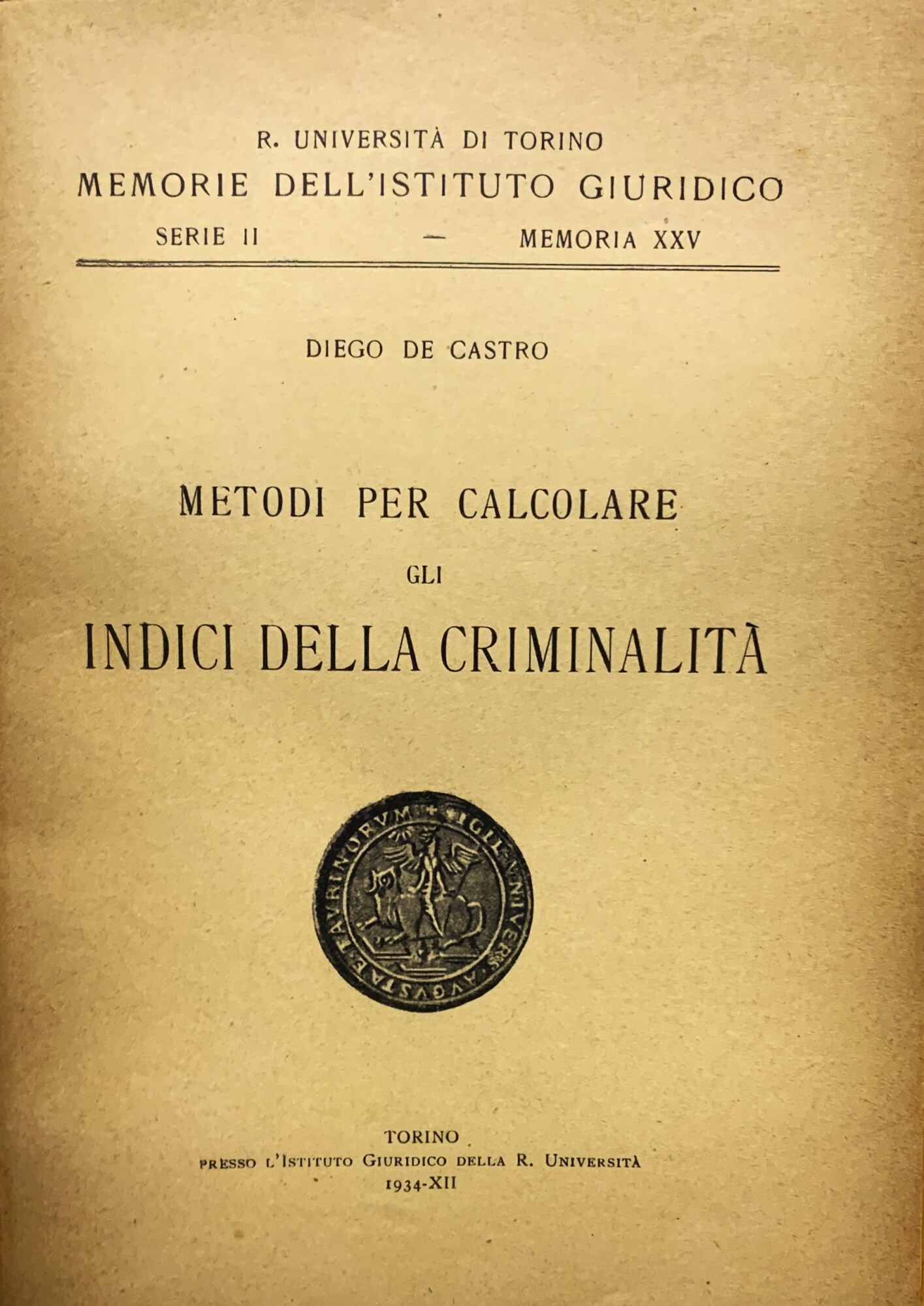 Metodi per calcolare gli indici della criminalità