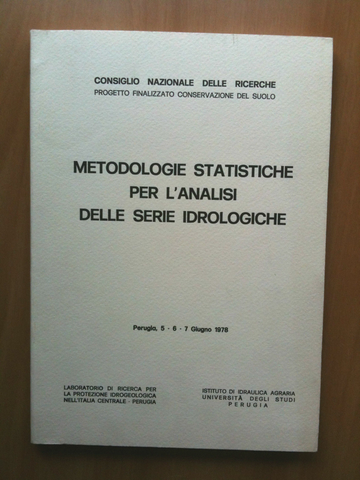 Metodoligie statistiche per l'analisi delle serie idrologiche 1978