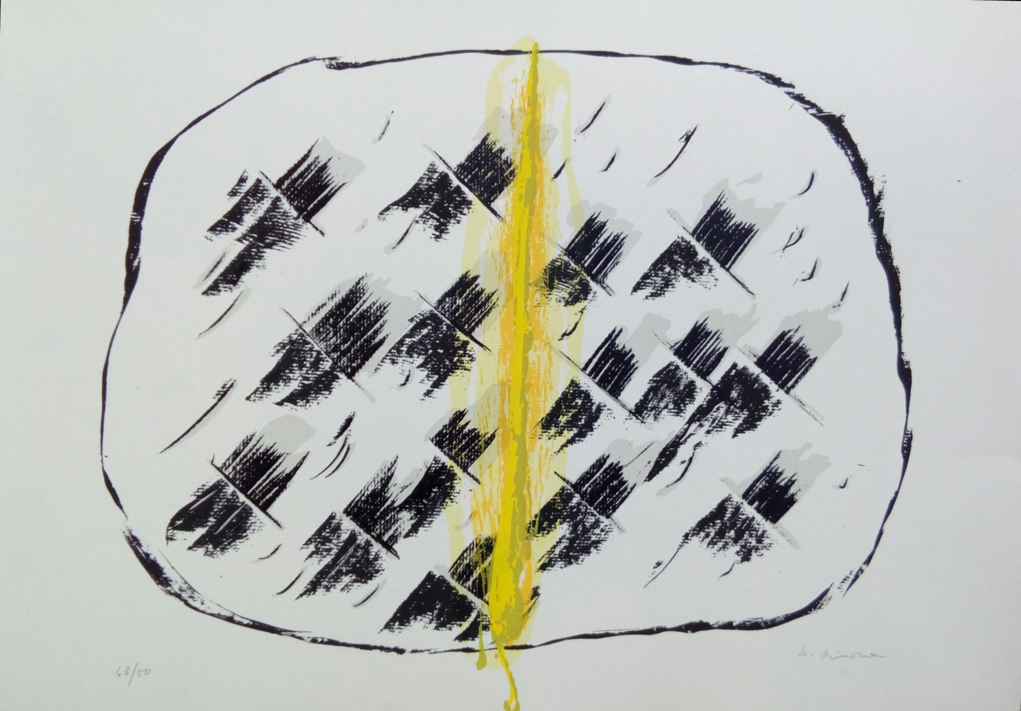 Nino Aimone Serigrafia "Intervento Giallo"