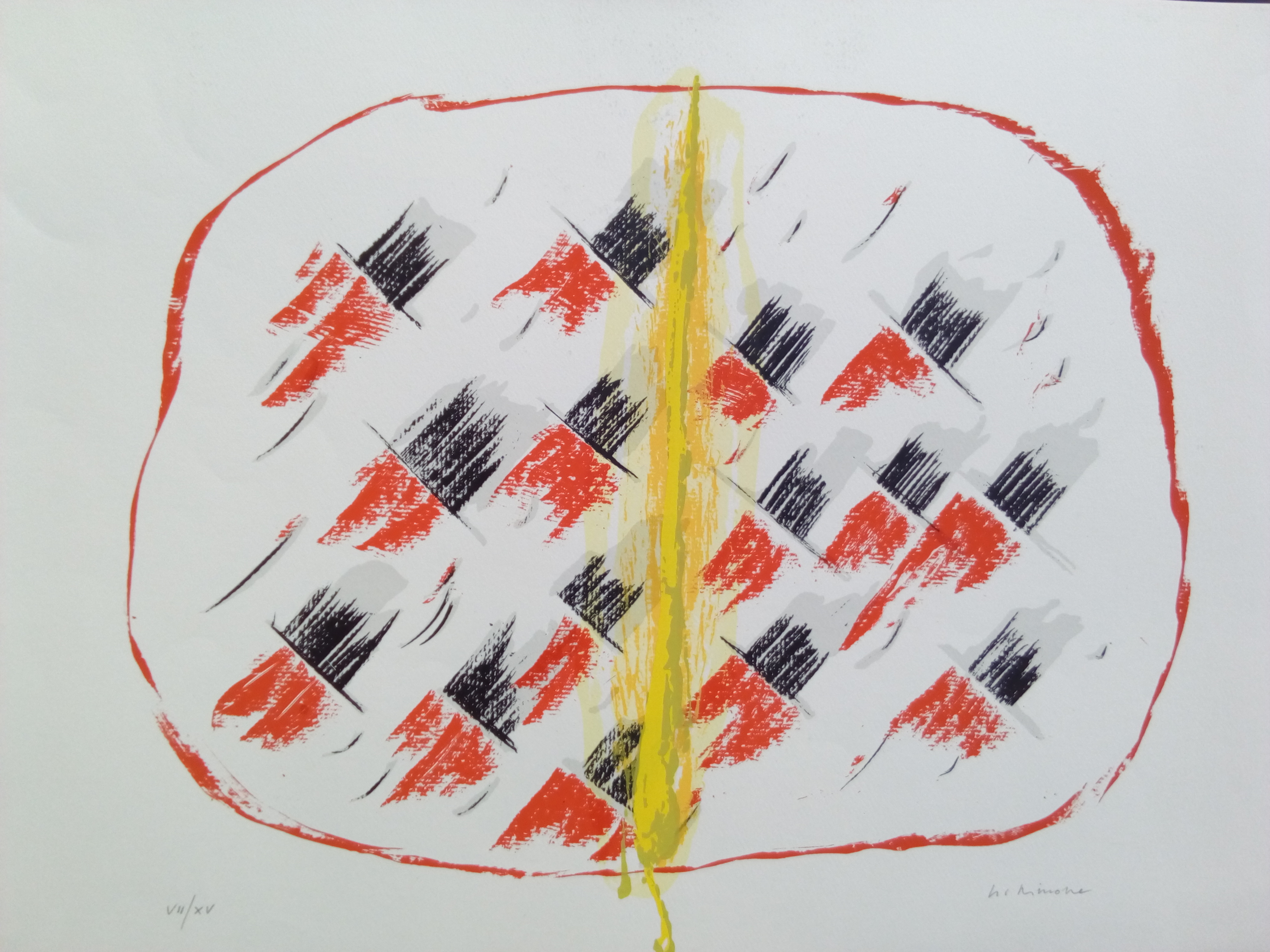 Nino Aimone serigrafia "Intervento Giallo"