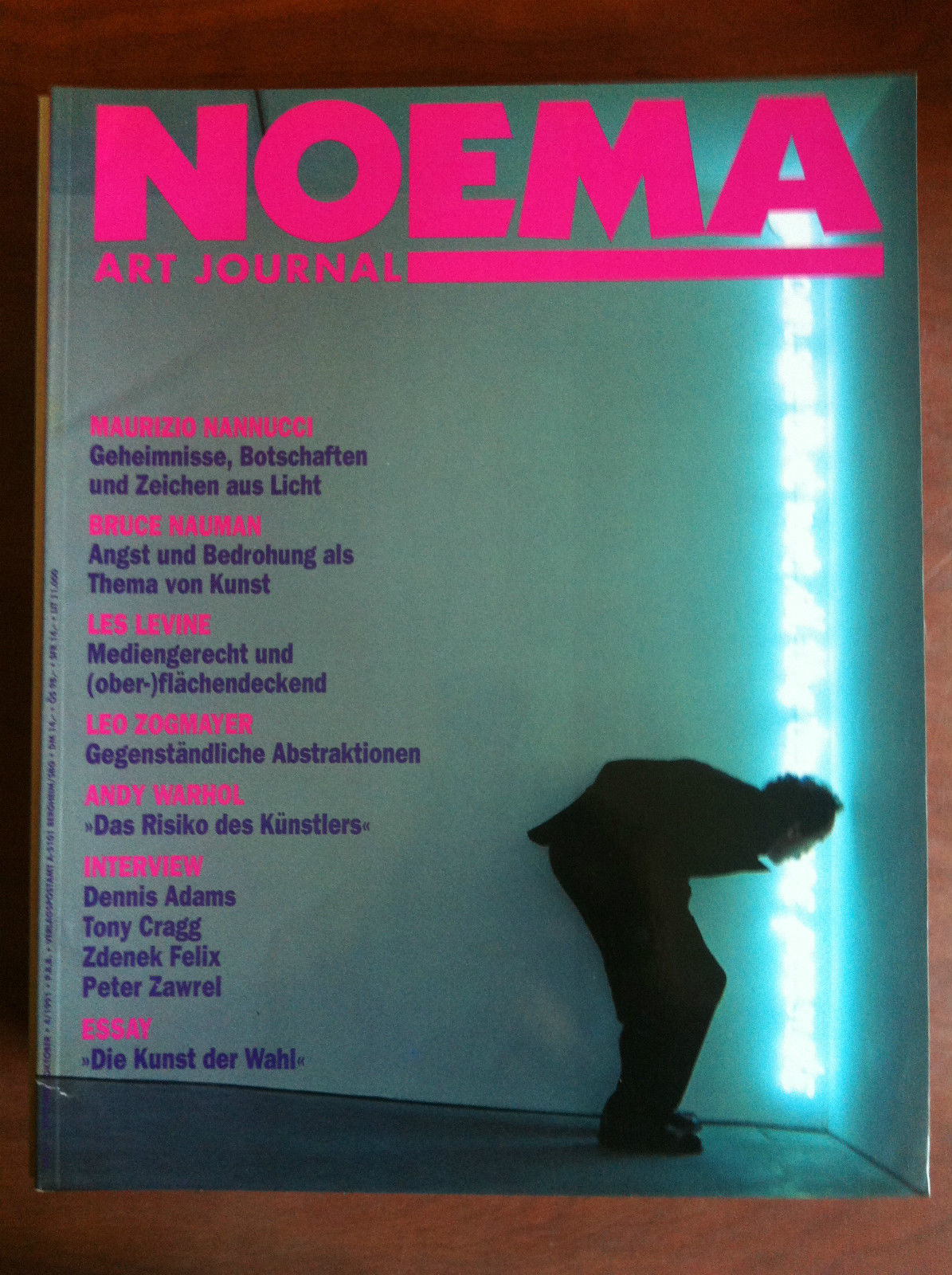 NOEMA Art Journal n^ 37 Sep/Okt 4/1991 Cover: Maurizio Nannucci