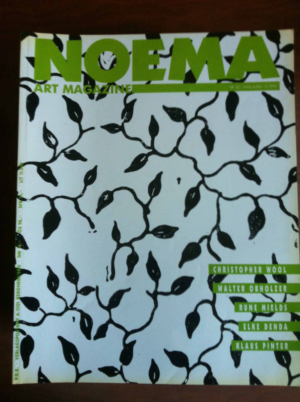 NOEMA Art Magazine n^ 30 - Mai/Juni 3/1990 Cover: Christopher …