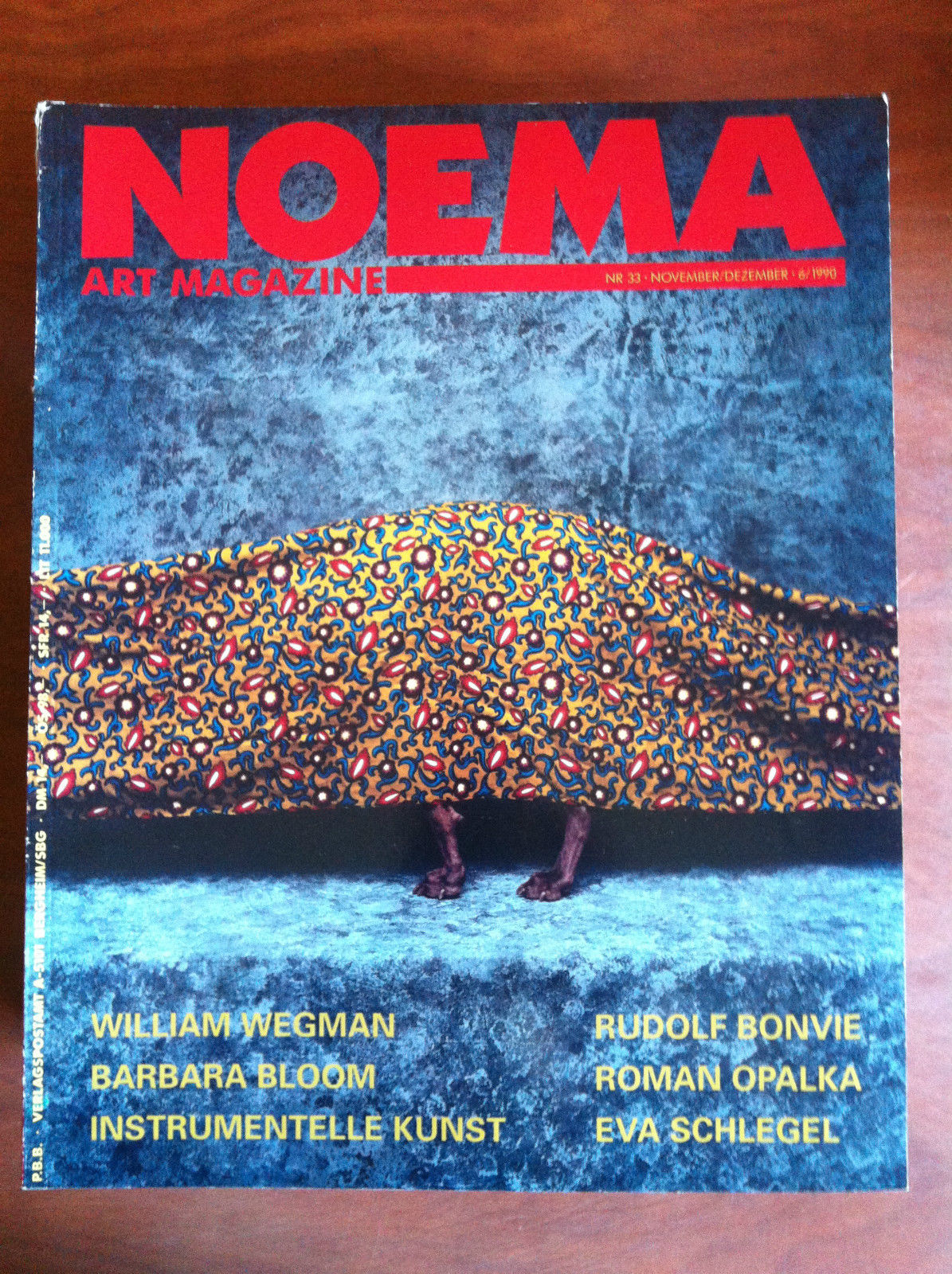 NOEMA Art Magazine n^ 33 - November/Dezember 6/1990 Cover: William …