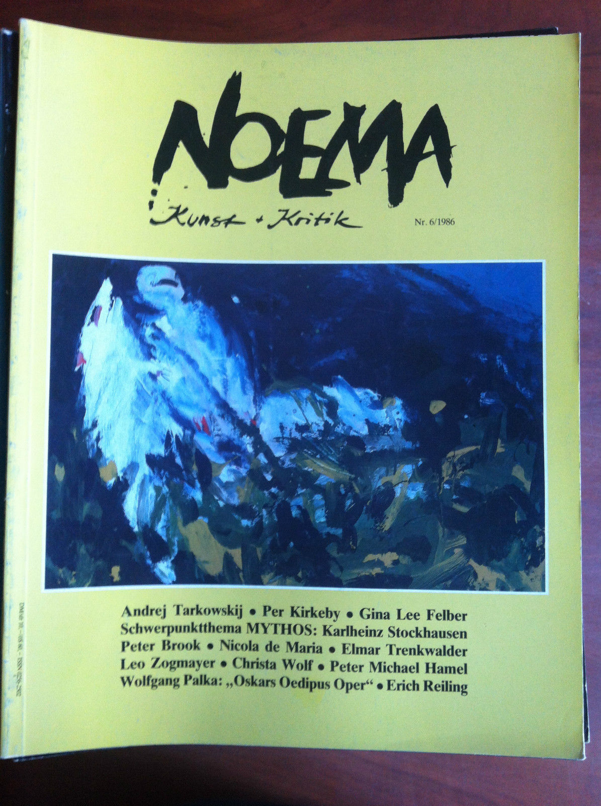 NOEMA Kunst + Kritik n^ 6/1986 Cover: Leo Zogmayer