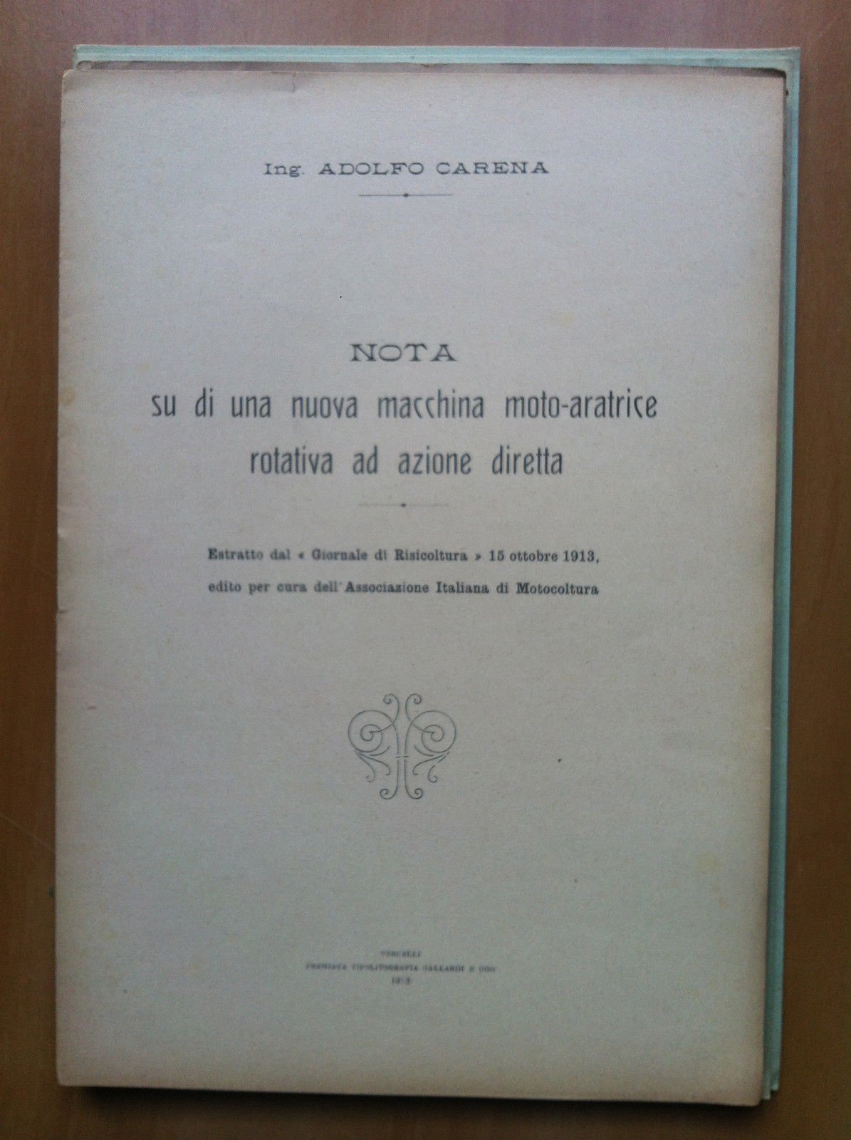 Nota su di una nuova macchina moto-aratrice rotativa azione diretta …