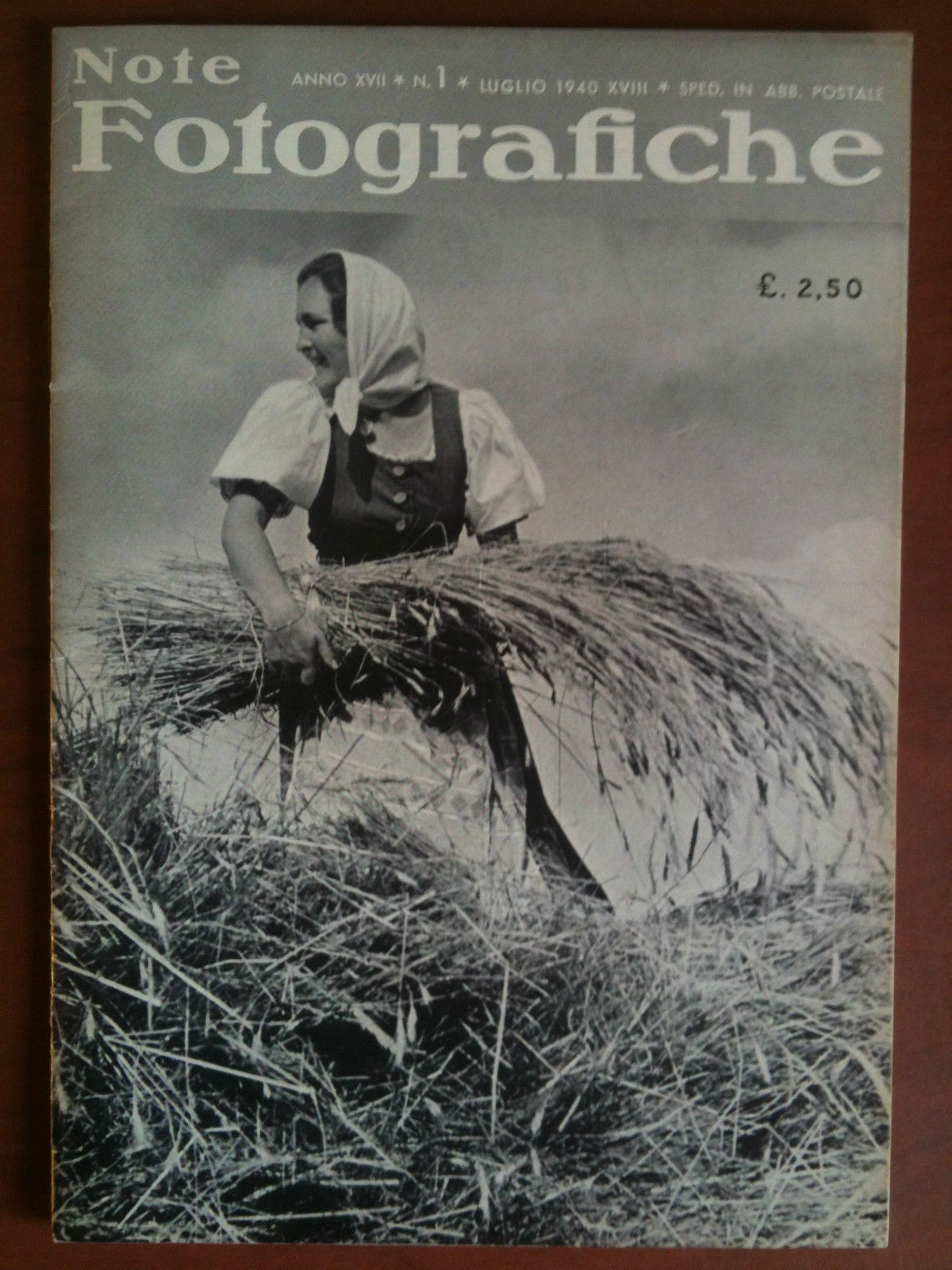 Note Fotografiche Anno XVII n^ 1 Luglio 1940 Cover del …