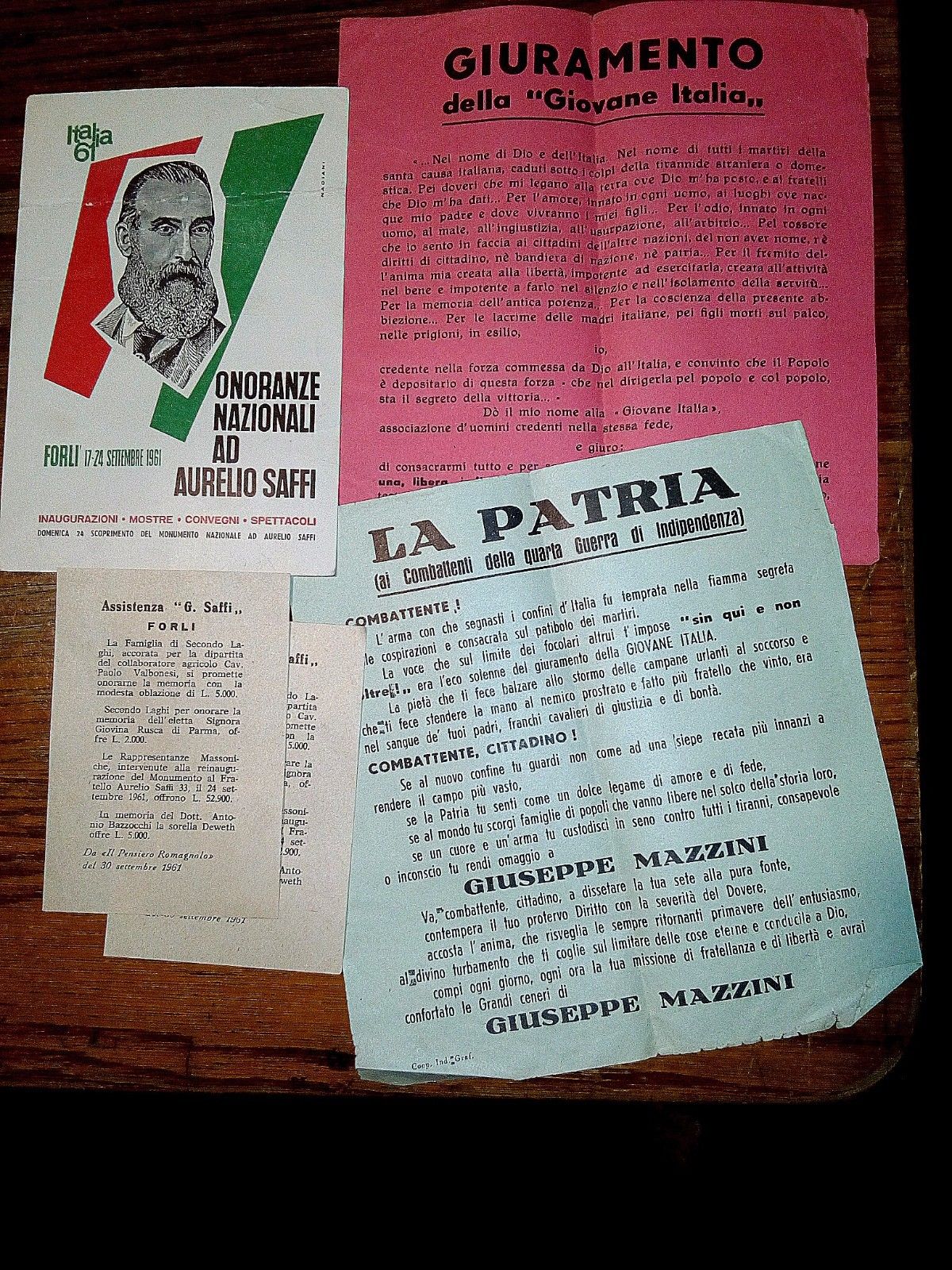 Onoranze Nazionali ad Aurelio Saffi - Forlì 1961