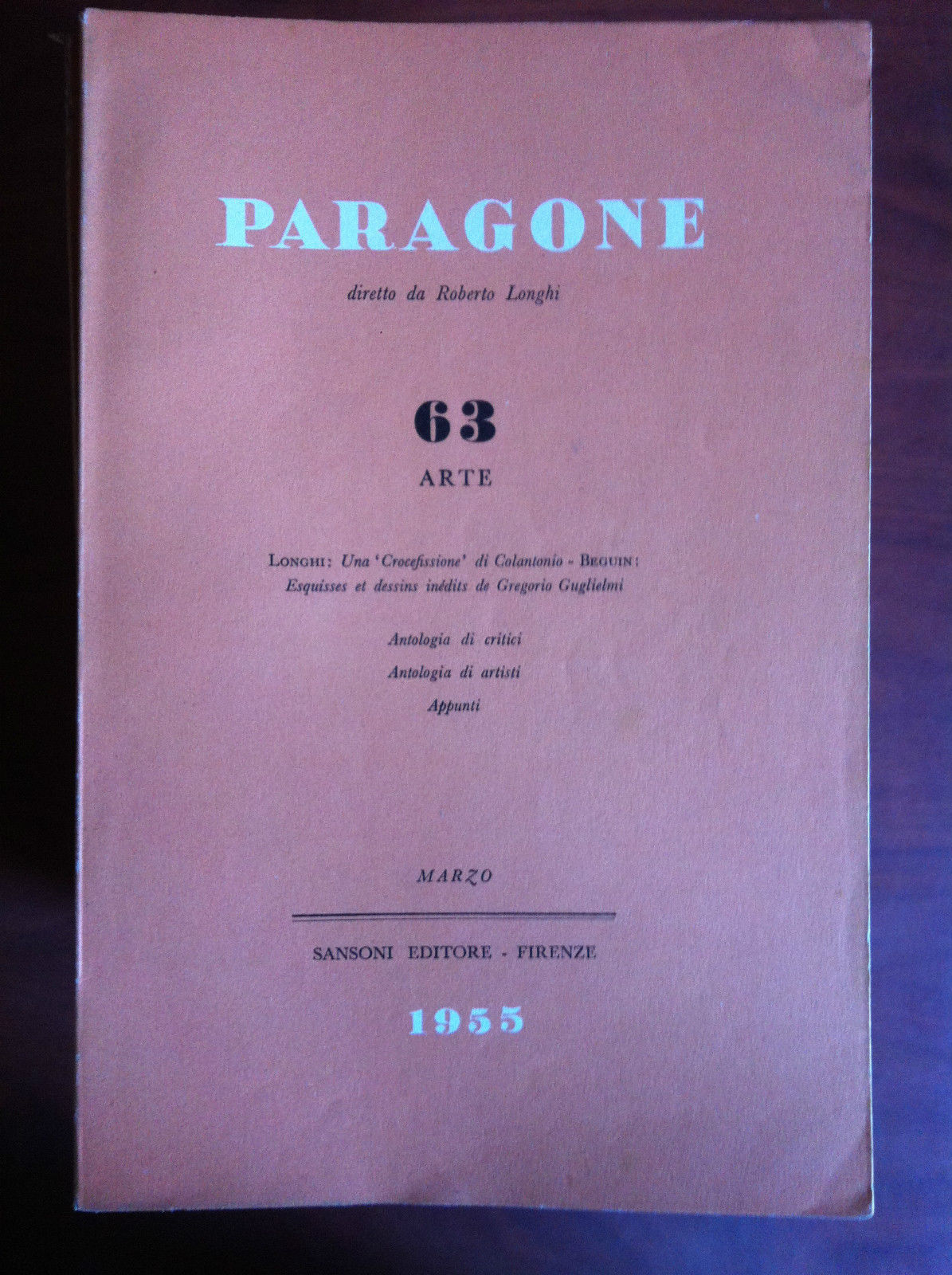 Paragone n^ 63 Arte Marzo 1955 Diretto da Roberto Longhi …