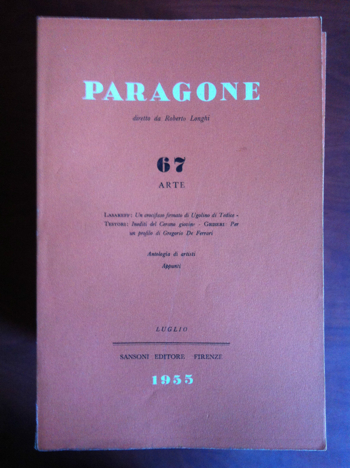 Paragone n^ 67 Arte Luglio 1955 Diretto da Roberto Longhi …