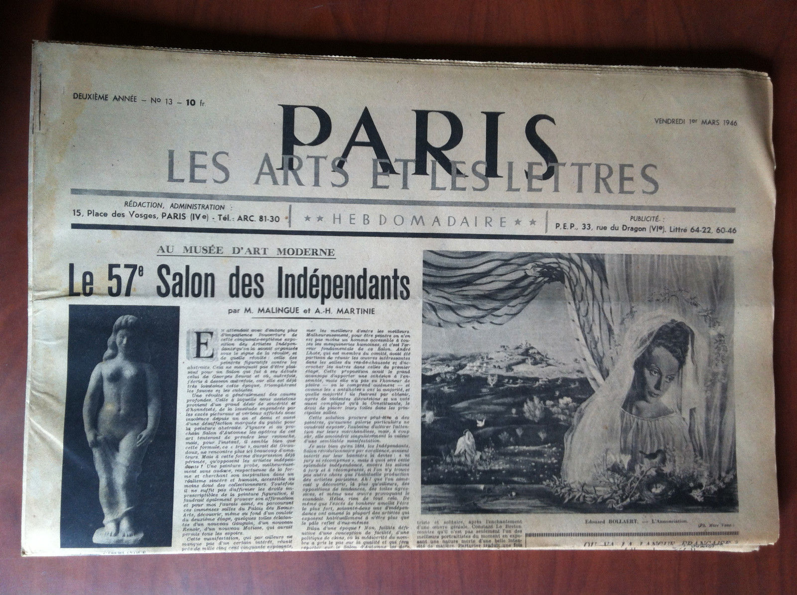 Paris les arts et les lettres 2^ année n^ 13 …