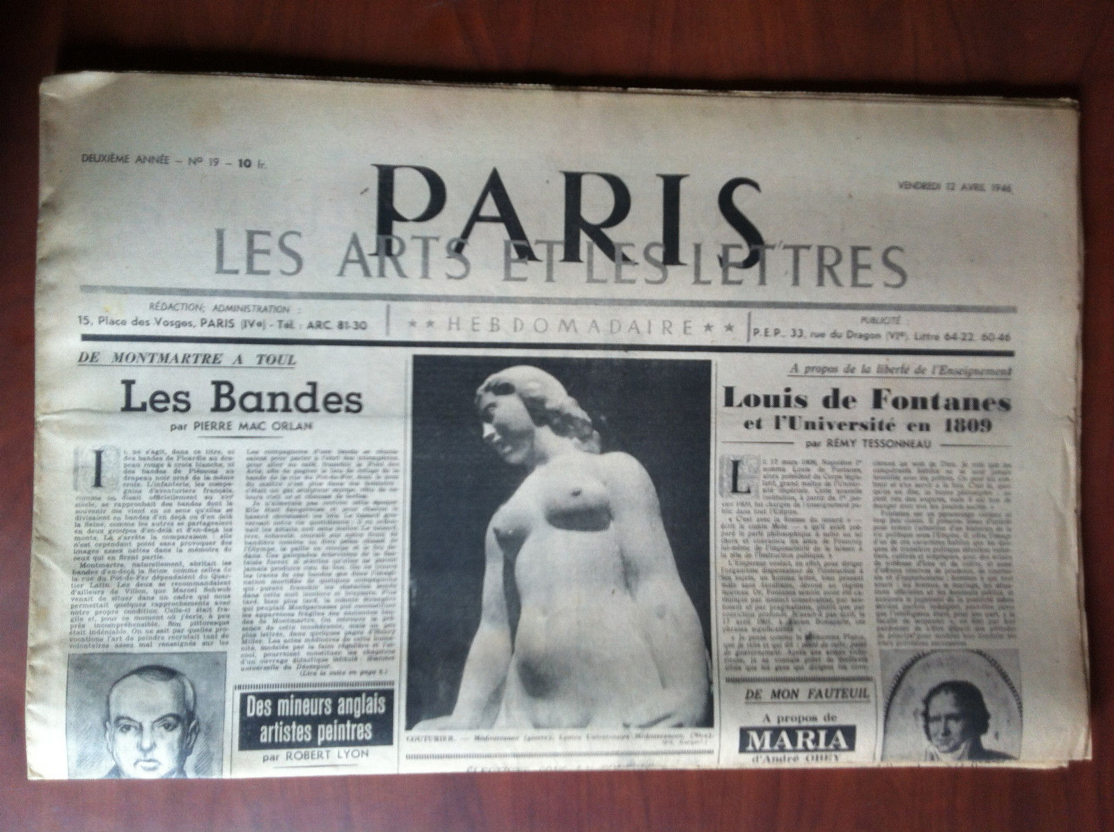 Paris les arts et les lettres 2^ année n^ 19 …
