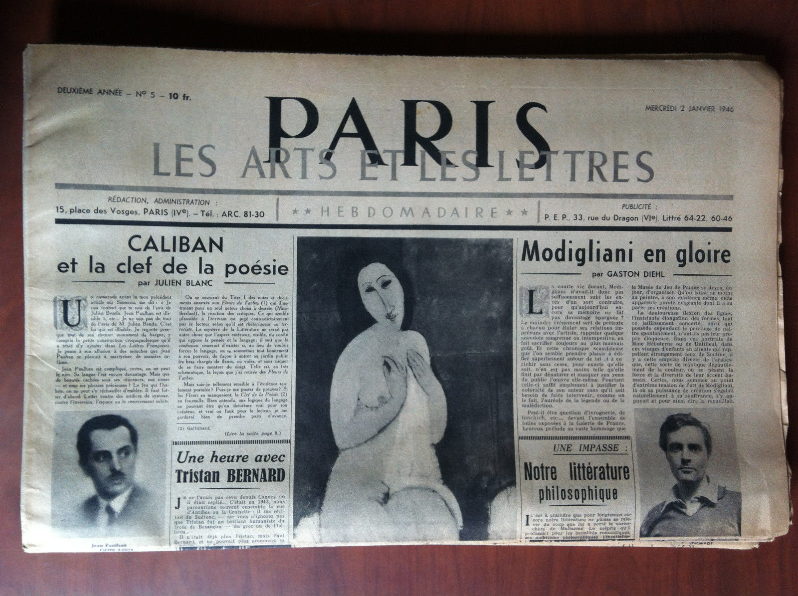 Paris les arts et les lettres 2^ année n^ 5 …