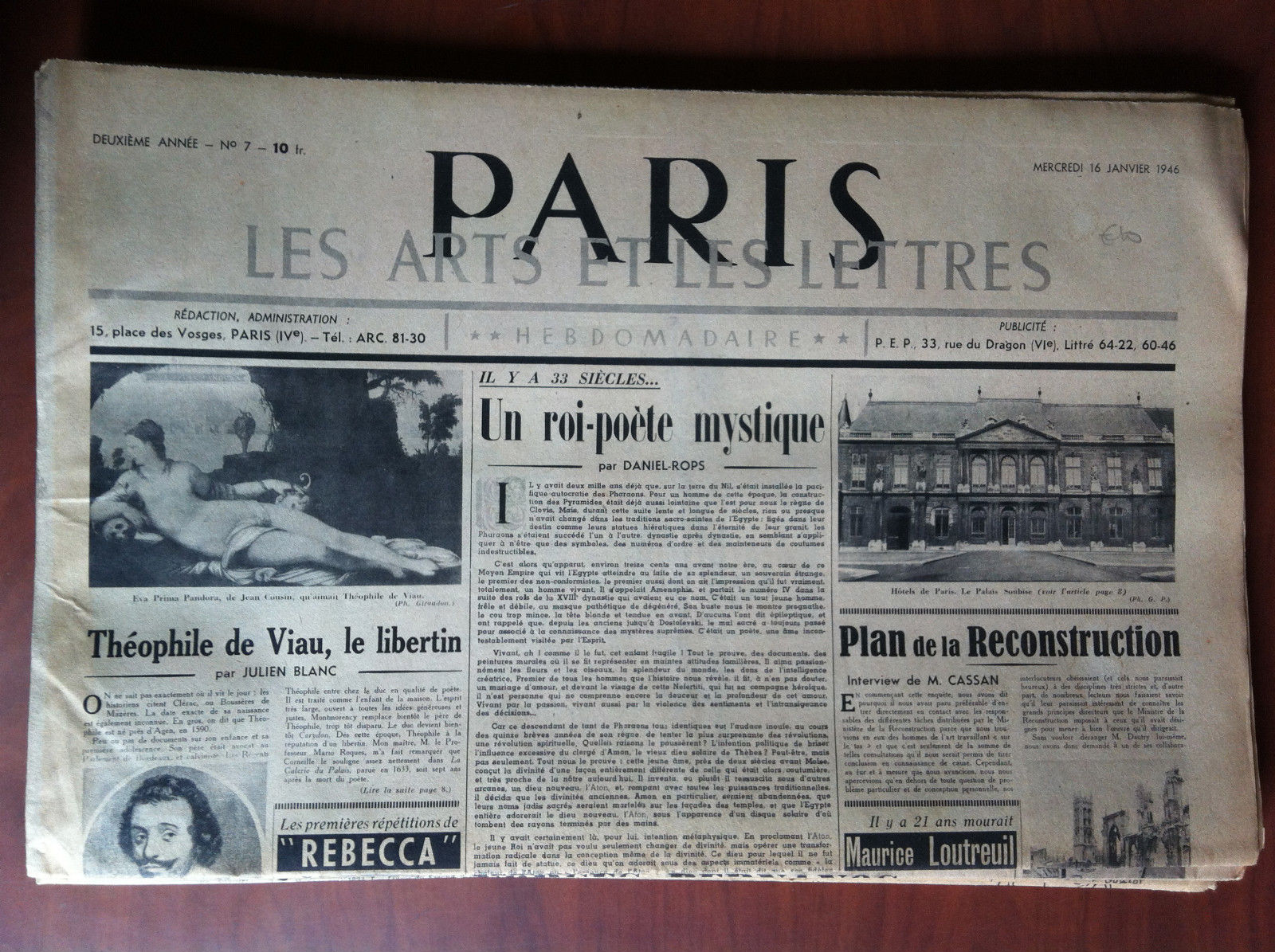 Paris les arts et les lettres 2^ année n^ 7 …