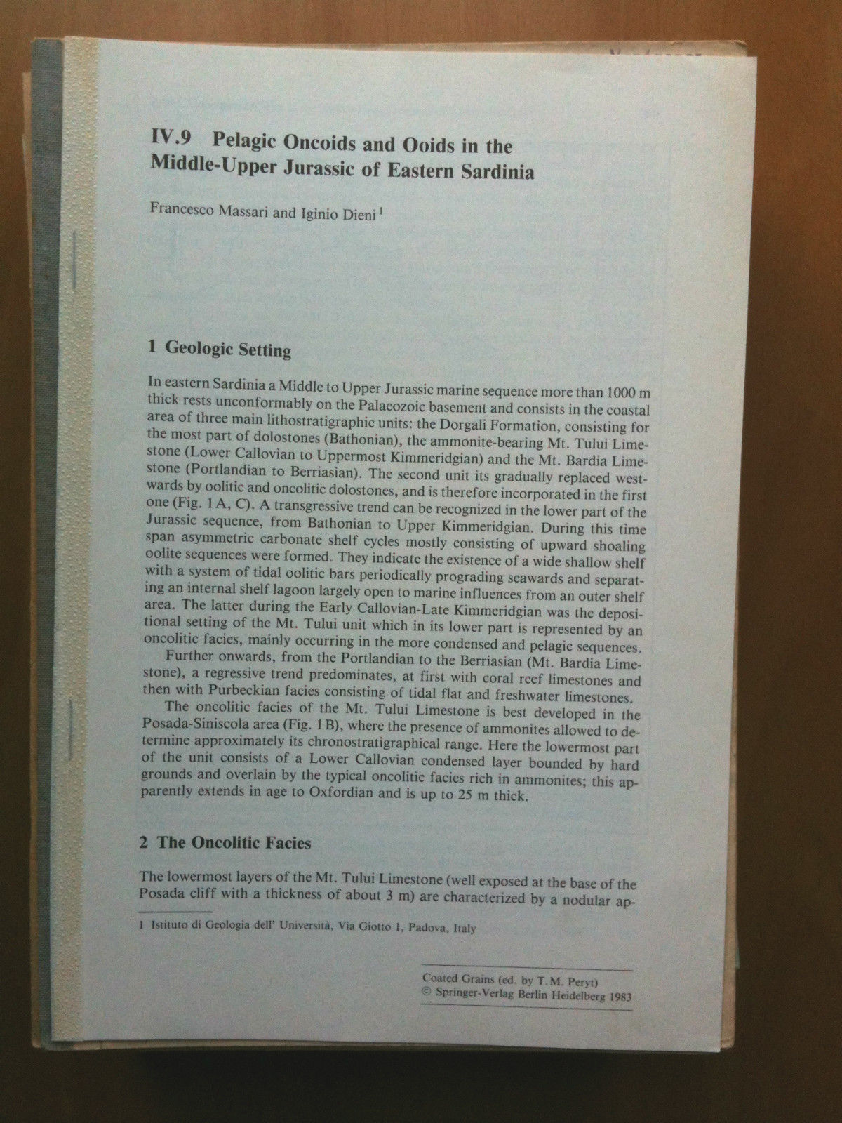 Pelagic Oncoids and Ooids in the Middle-Upper Jurassic of Eastern …