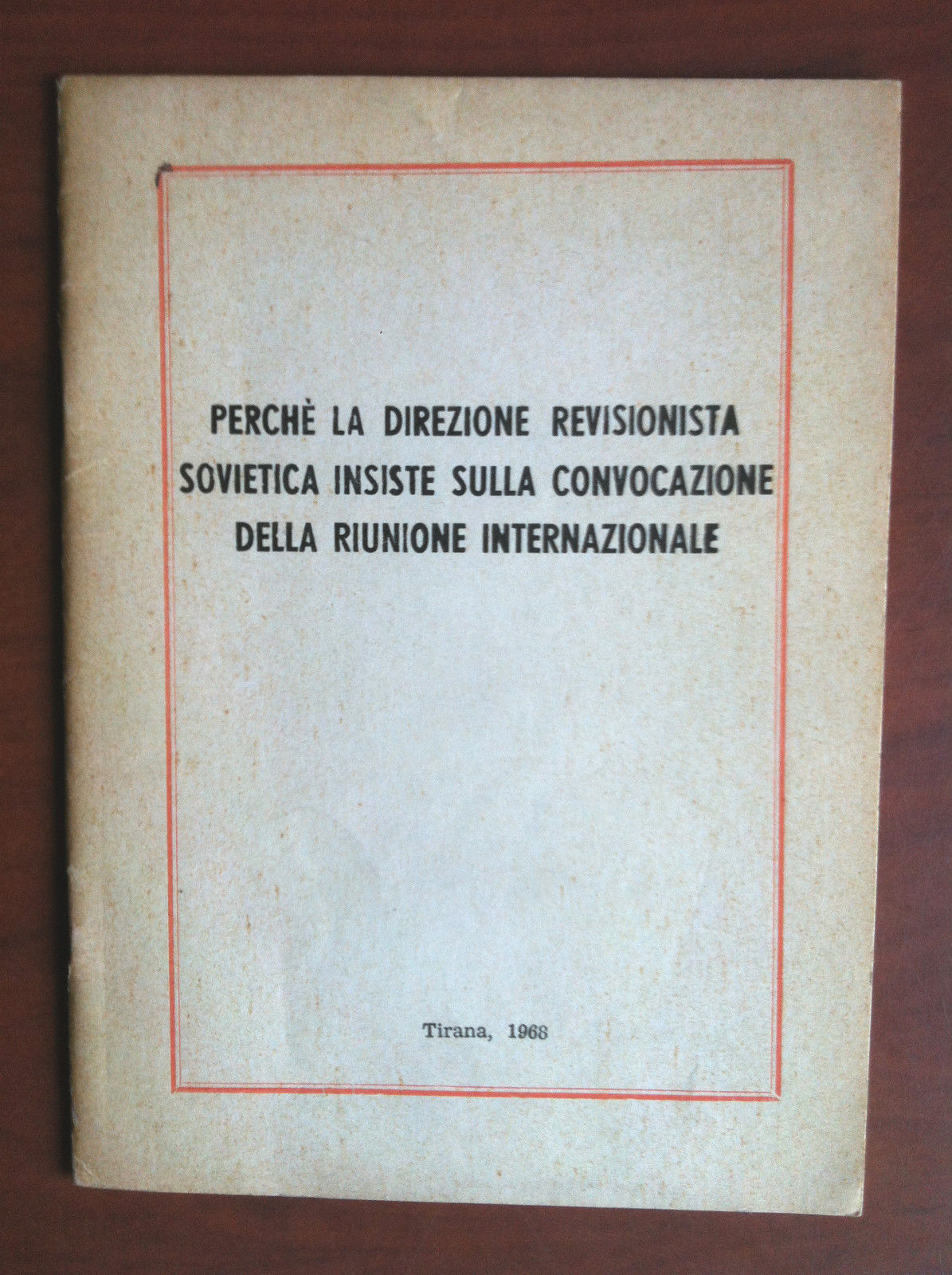 Perchè la Direzione revis. sovietica insiste su convoc. riunione Int.le …