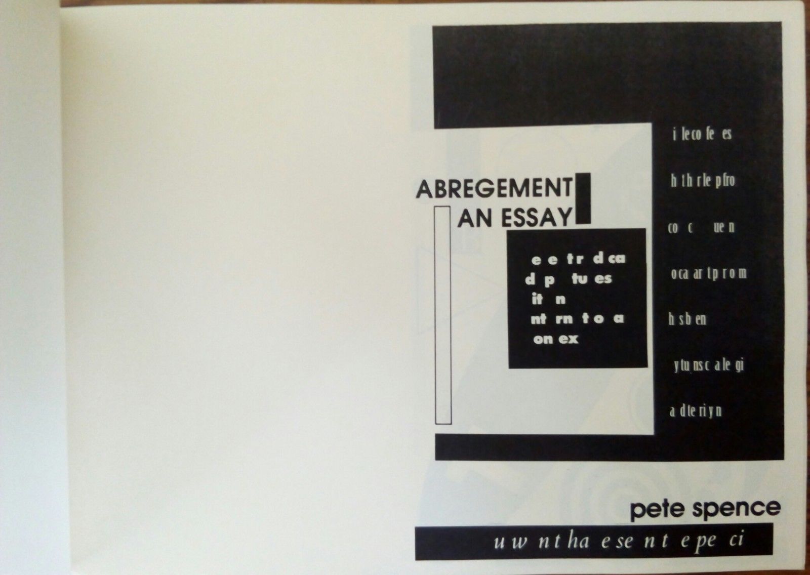 Pete Spence Abregement an essay 1996 poesia visiva