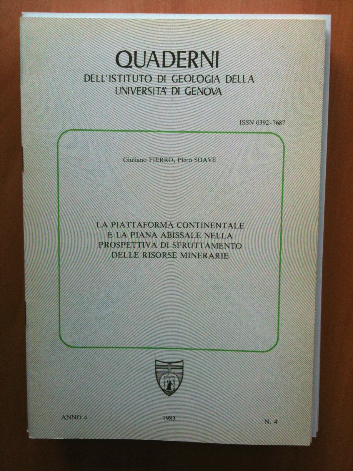 Piattaforma continentale e piana abissale prospettiva sfruttamento risorse 1983