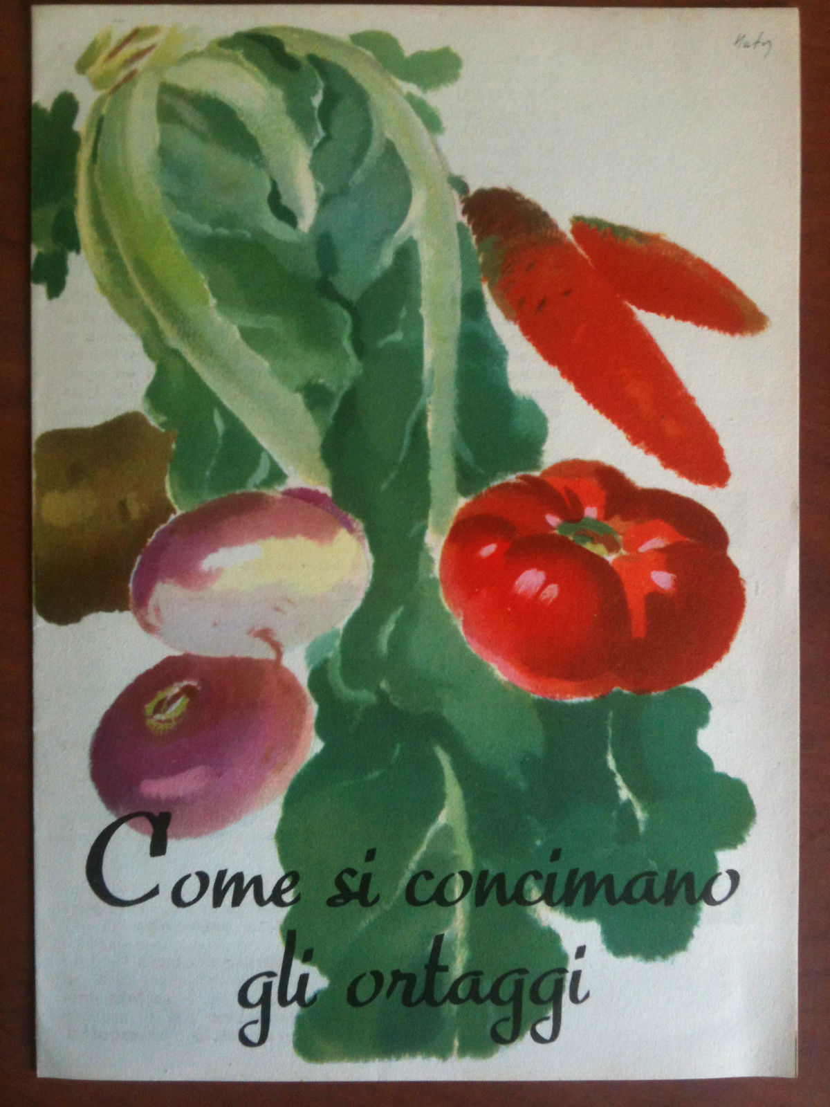 Pieghevole del 1938 "Come si concimano gli ortaggi" - E8740