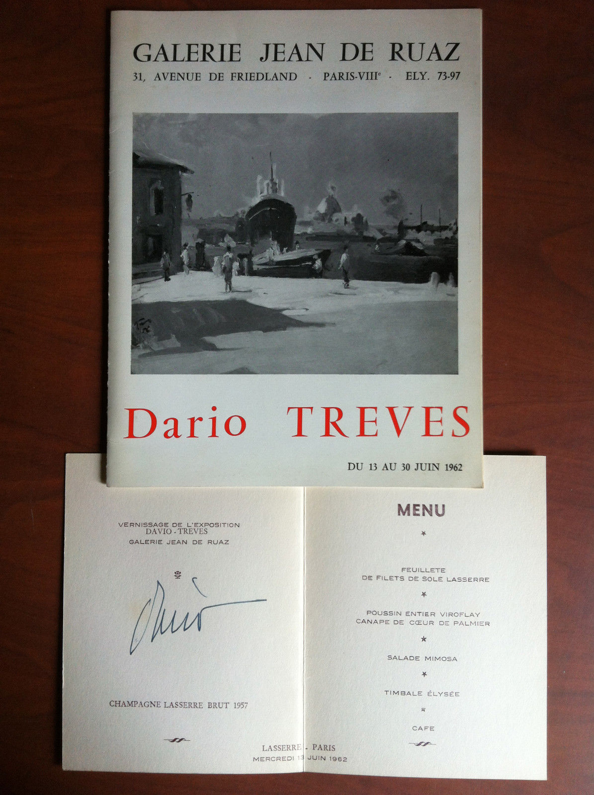 Pieghevole della mostra di Dario Treves Gal Jean de Ruaz …