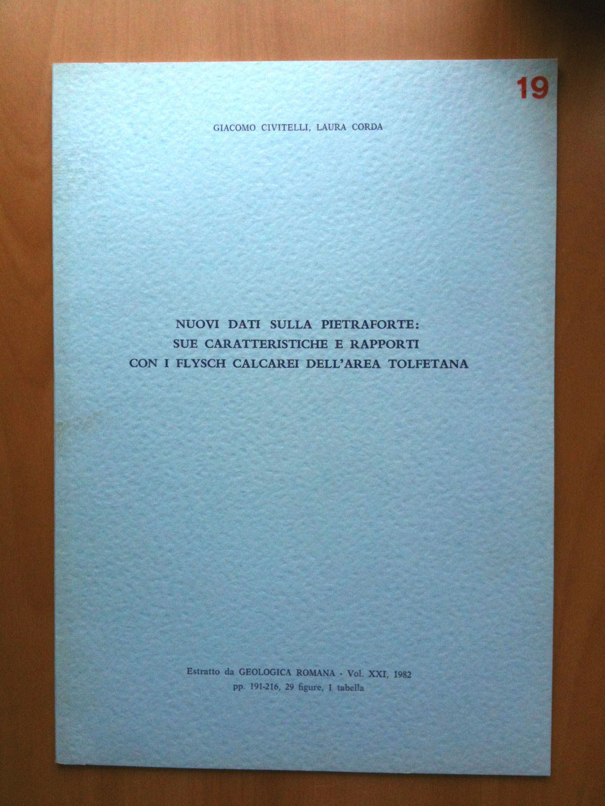 Pietraforte: caratteristiche rapporti con i Flysch calcarei area Tolfetana 1982