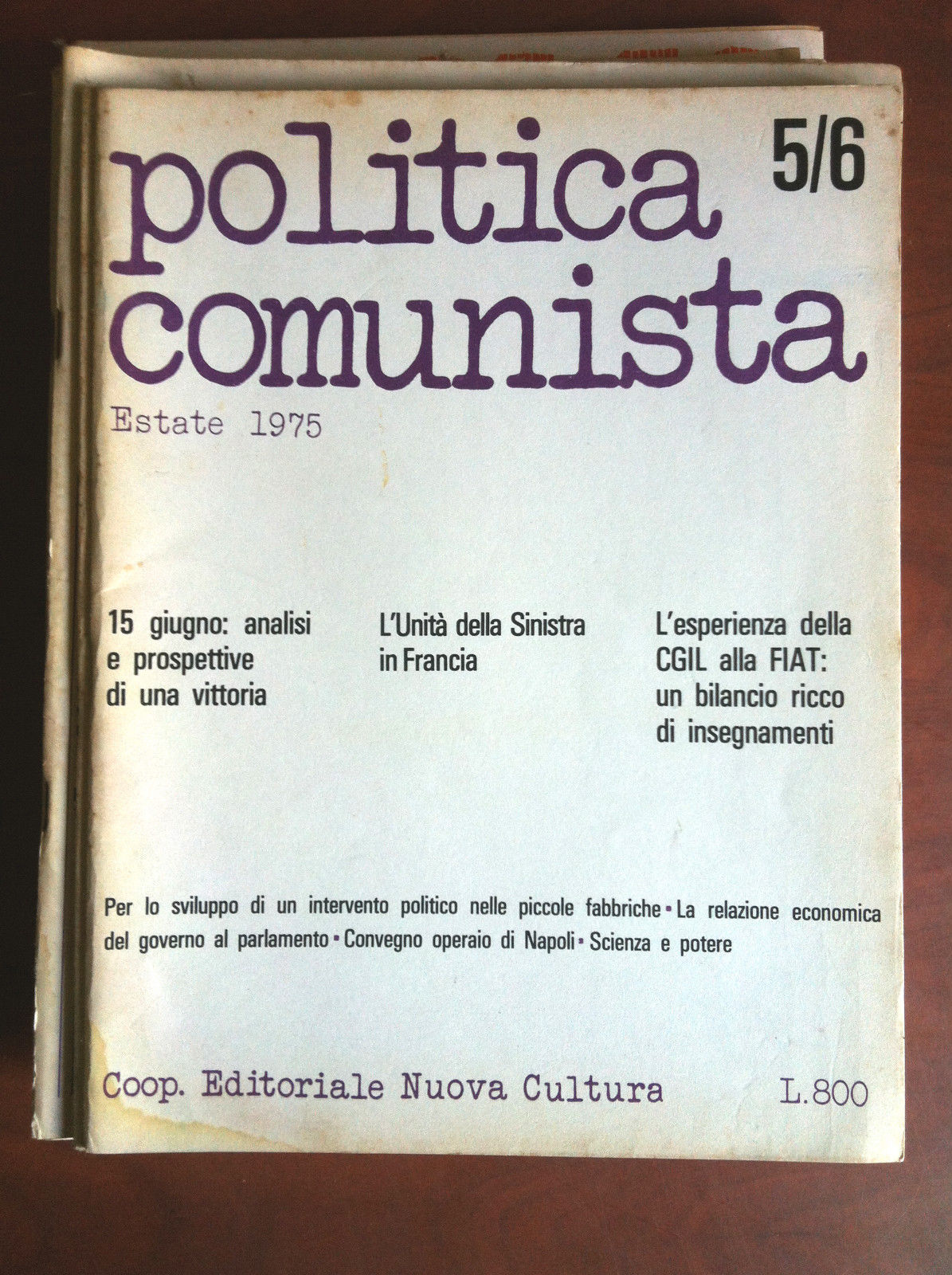 Politica Comunista n^ 5/6 Estate 1975 - E11902