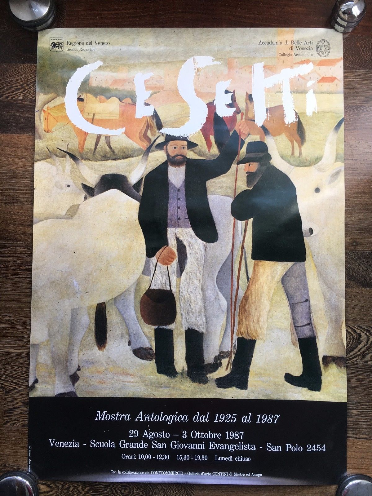 Poster della mostra di Cesetti S. Giovanni Evangelista Venezia 1987 …