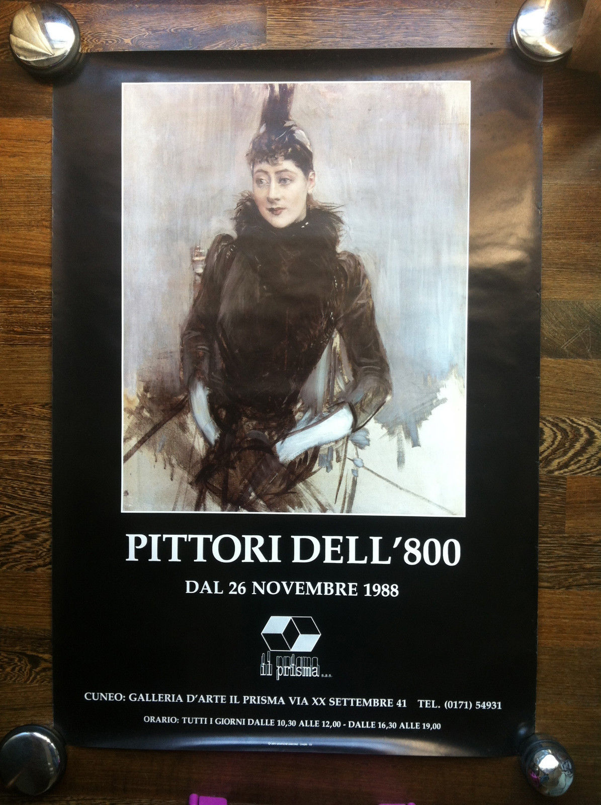 Poster della mostra Pittori dell' 800 Galleria Il Prisma Cuneo …
