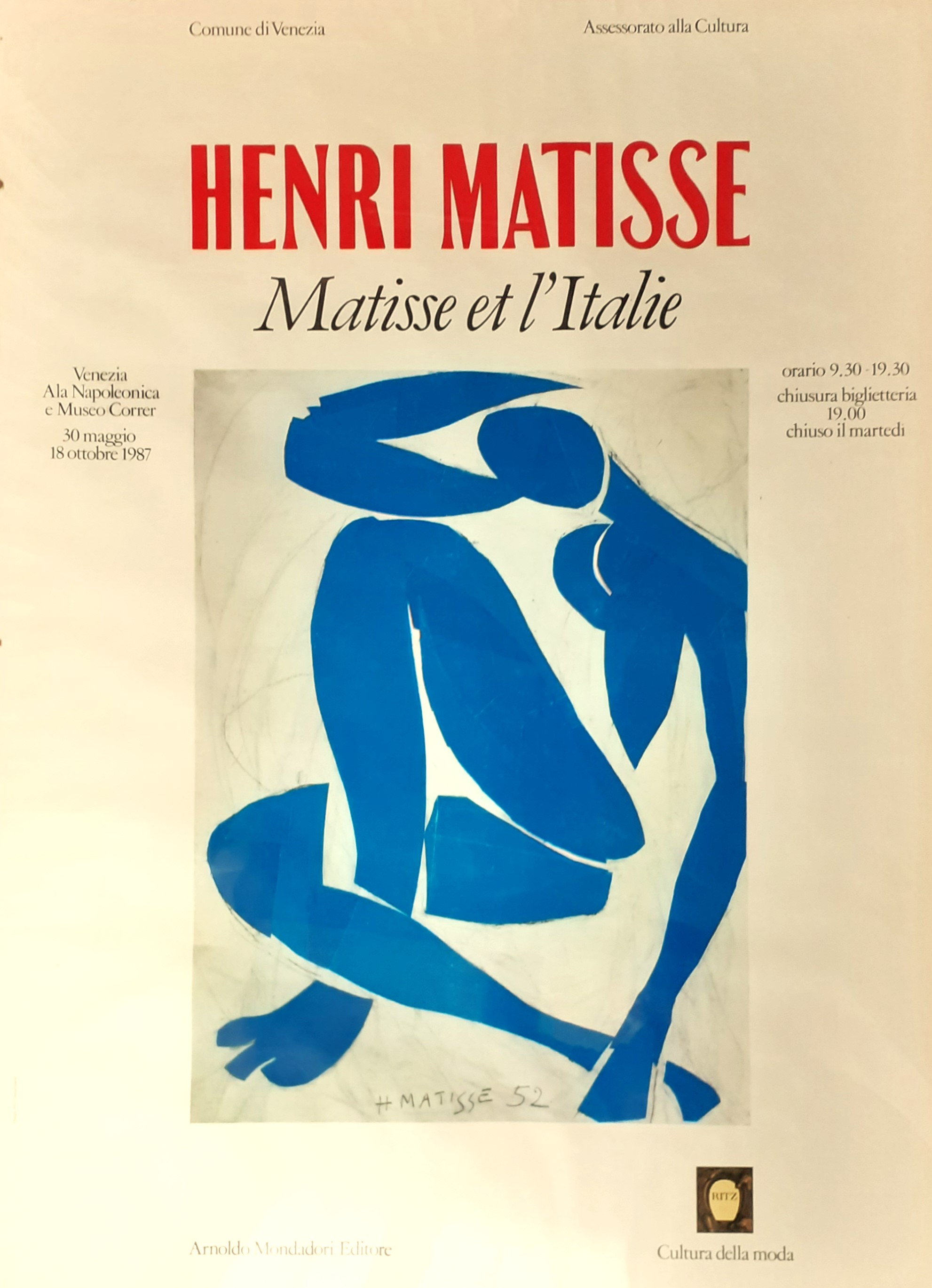 Poster Enri Matisse et l'Italie Venezia Ala Napoleonica e Museo …