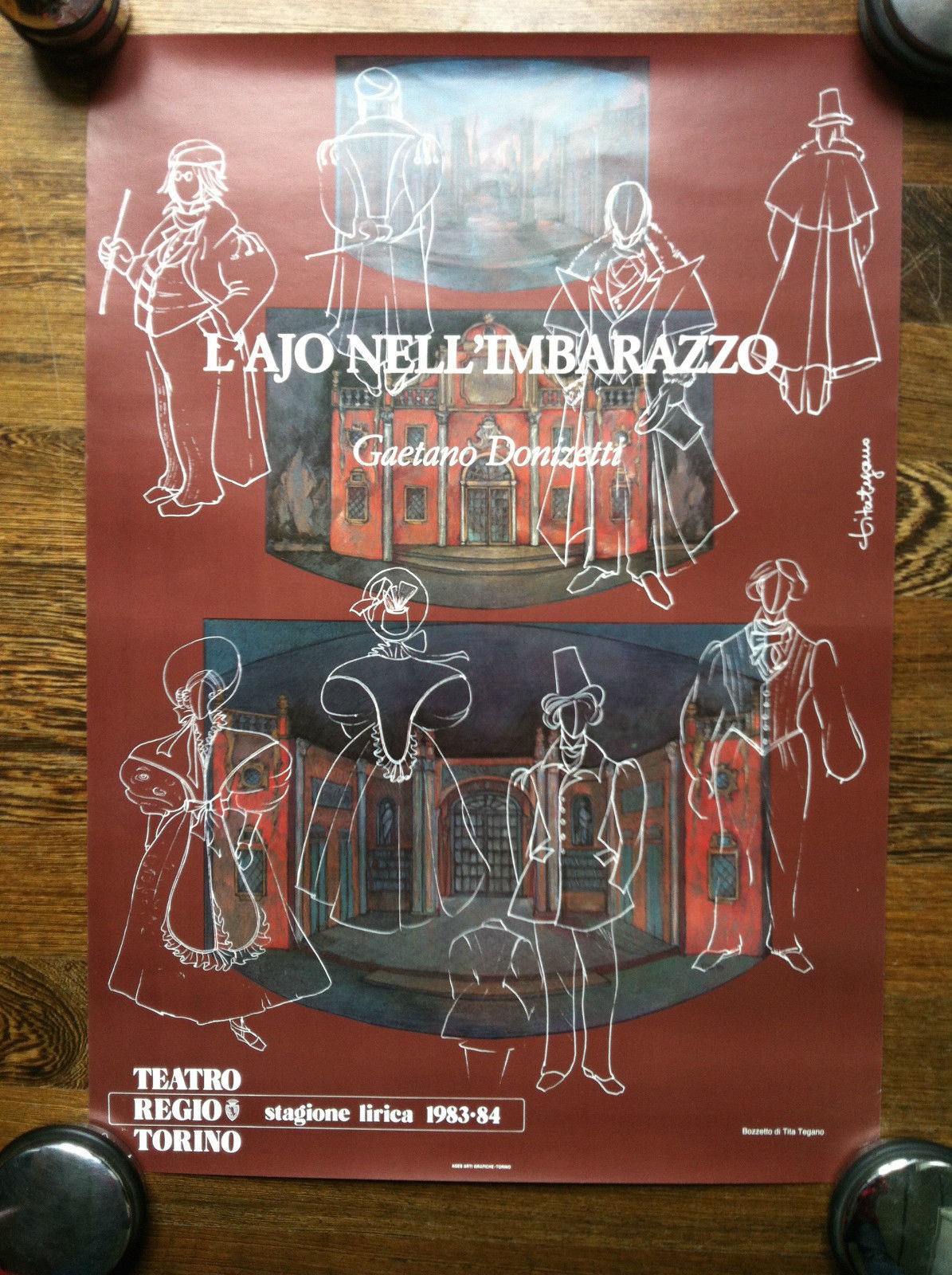 Poster L'Ajo nell'imbarazzo Gaetano Donizzetti Teatro Regio 1983-84 - P112