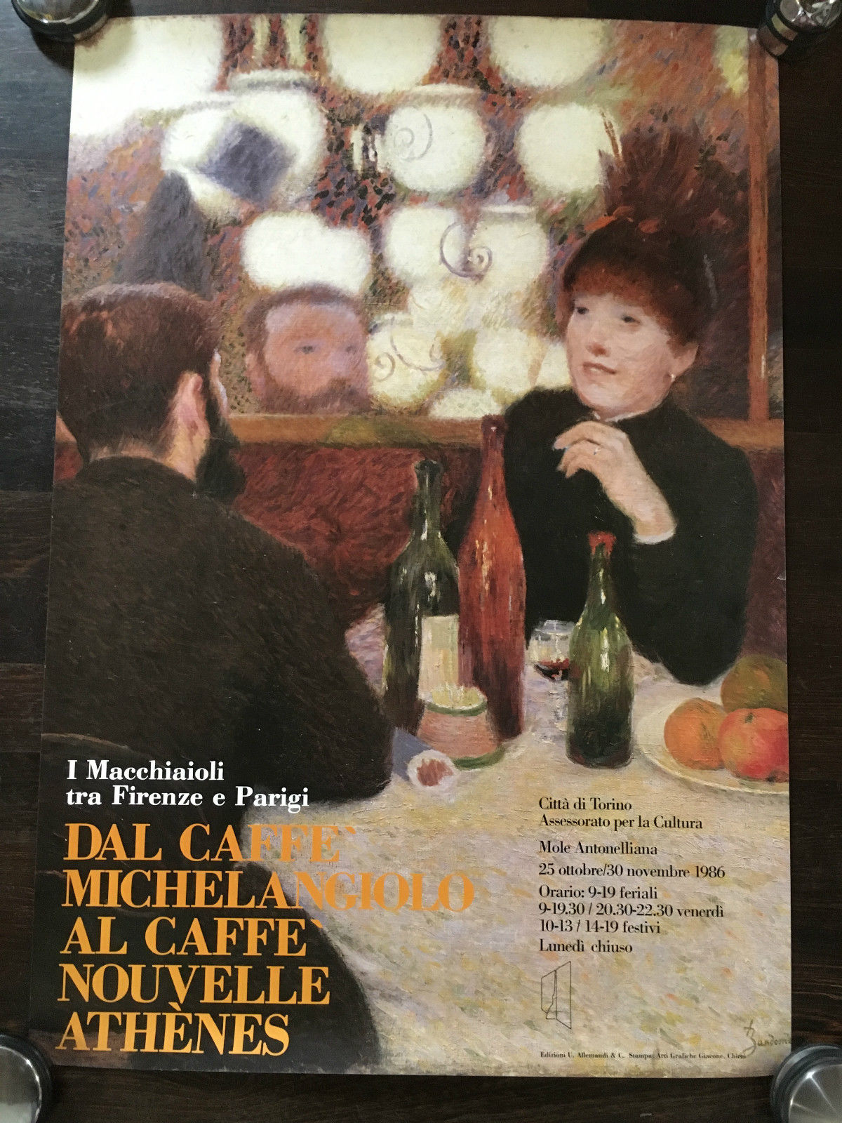 Poster Macchiaioli Michelangiolo Nouvelle Athénes Mole Torino 1986 - P280