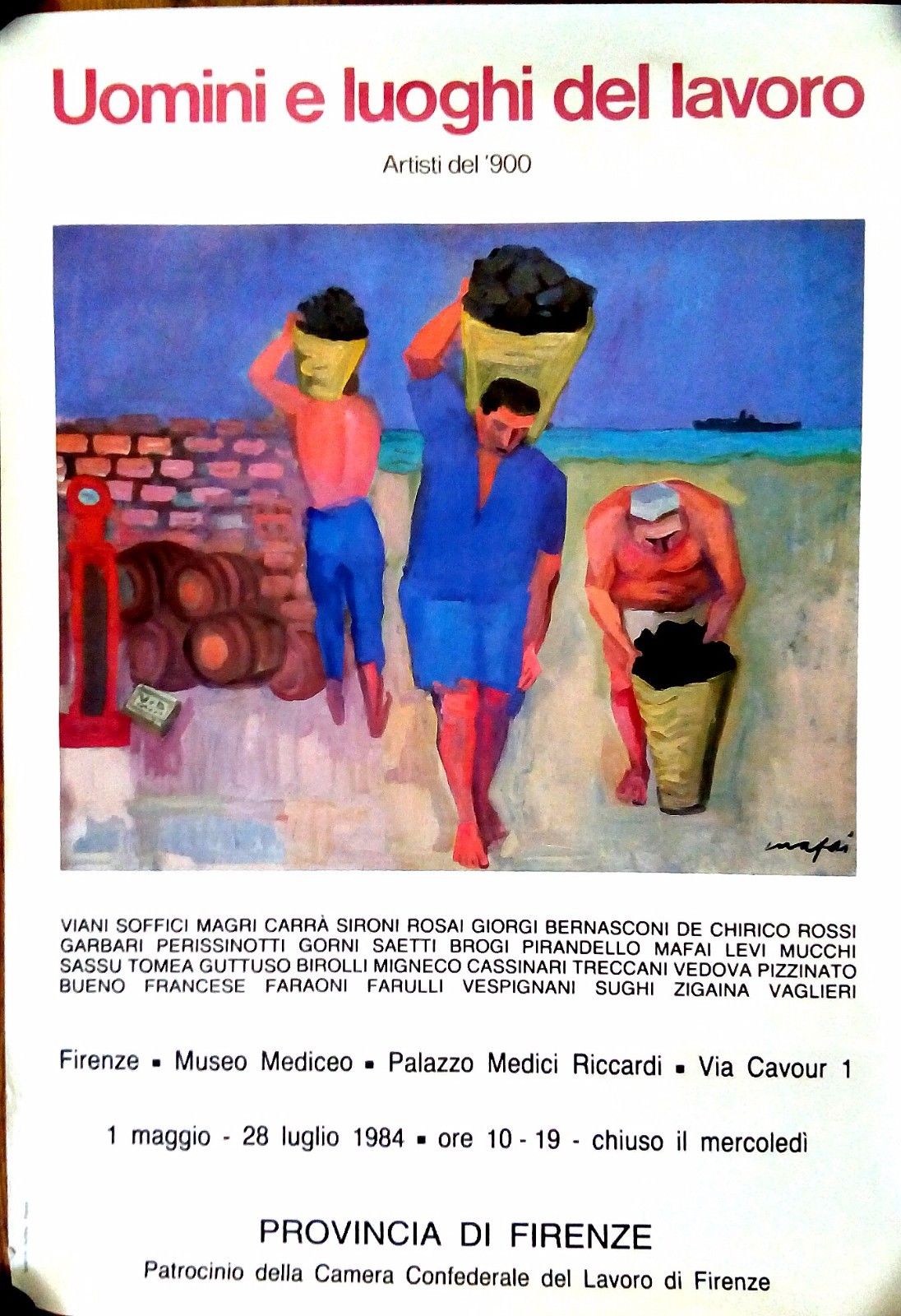 Poster Mostra Uomini e luoghi di lavoro Firenze 1984