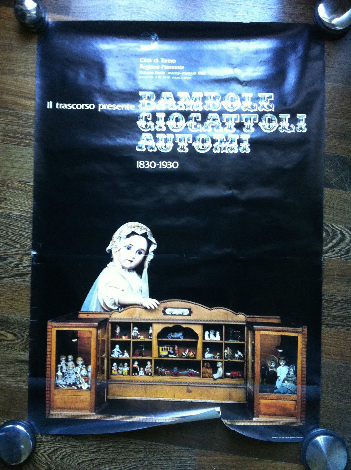 Poster originale Bambole giocattoli automi Palazzo Reale Torino 1983 - …