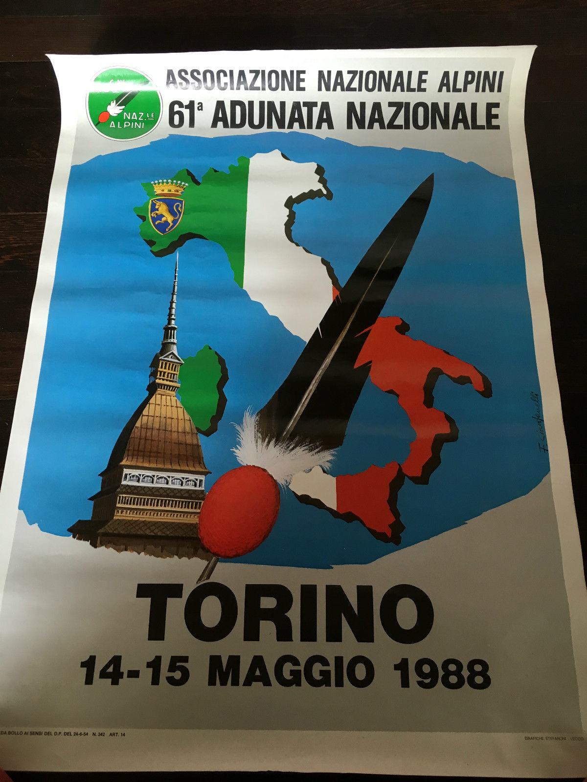 Poster originale della 61^ Adunata Nazionale Alpini Torino 1988 - …