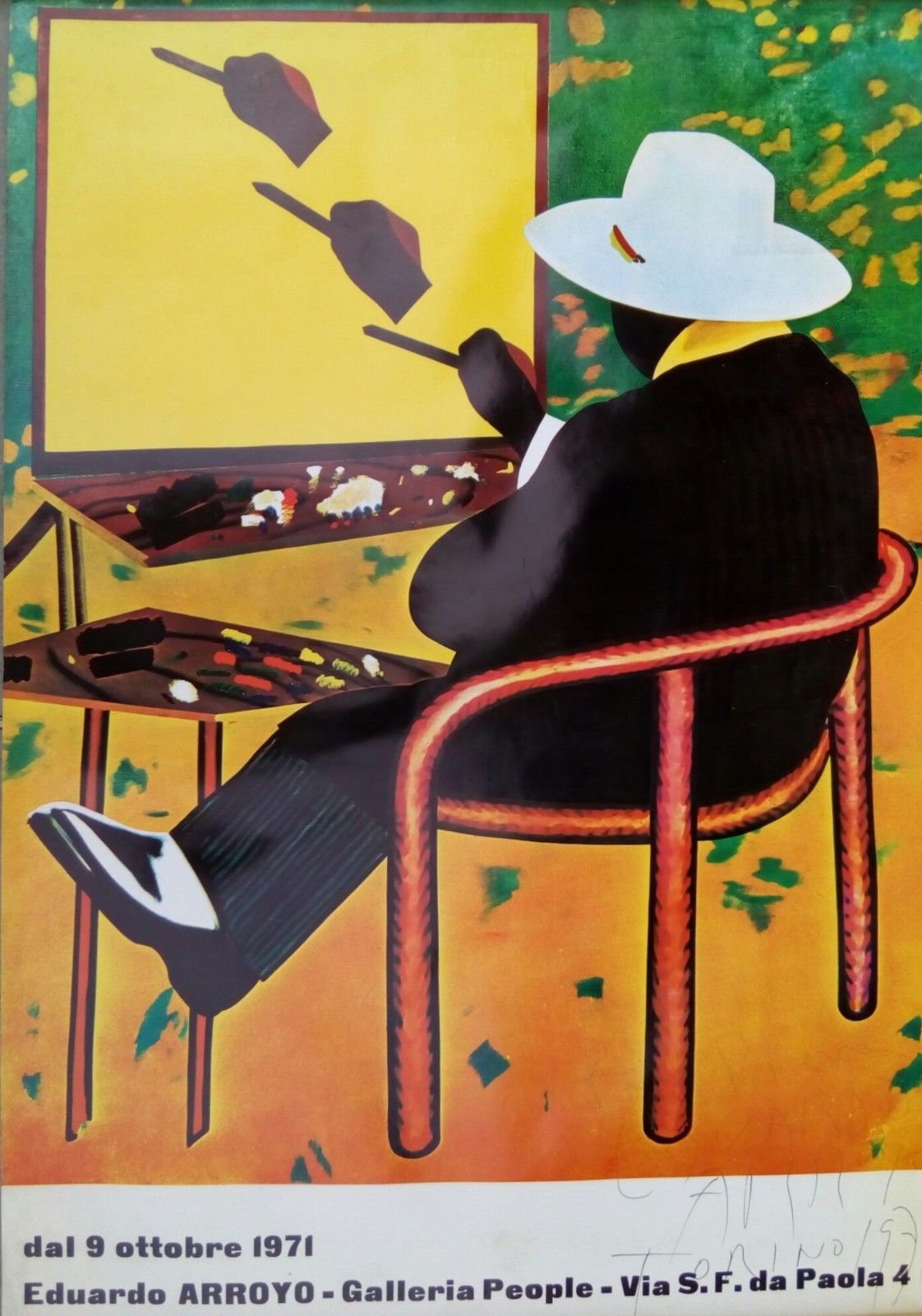 Poster originale di E. Arroyo Galleria People Torino 1971 con …