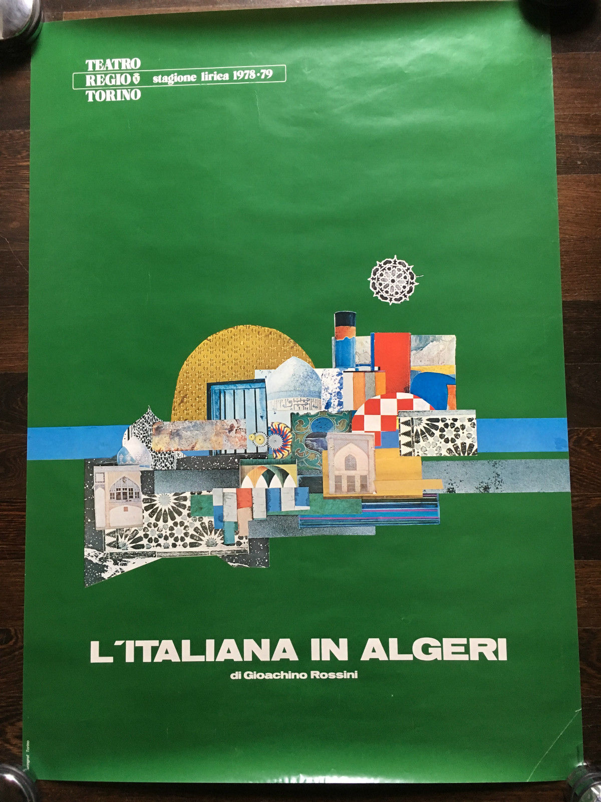 Poster originale Teatro Regio L'Italiana in Algeri Gioachino Rossi 1978/79- …