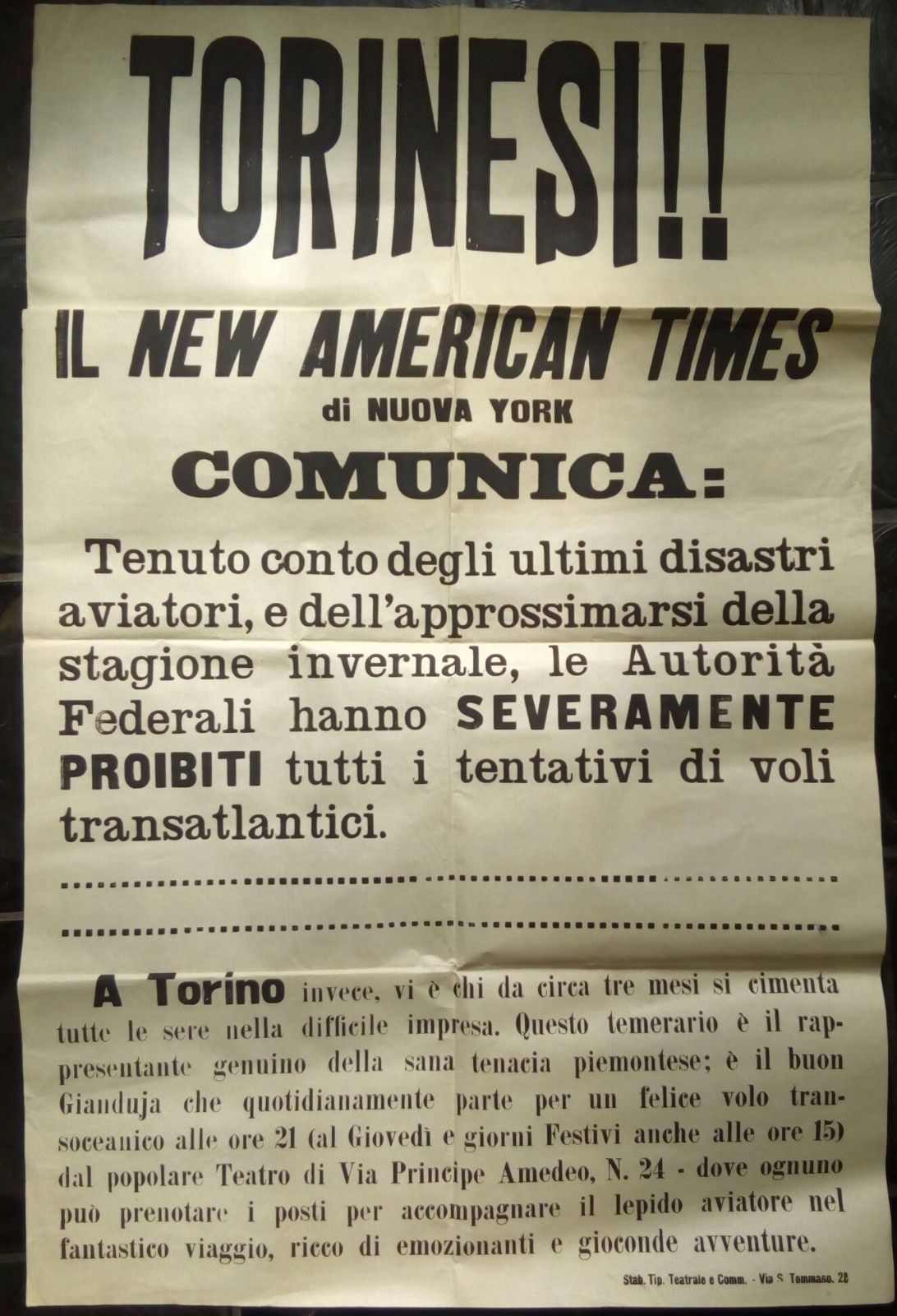 Poster Teatro delle marionette Lupi Torino anni '30